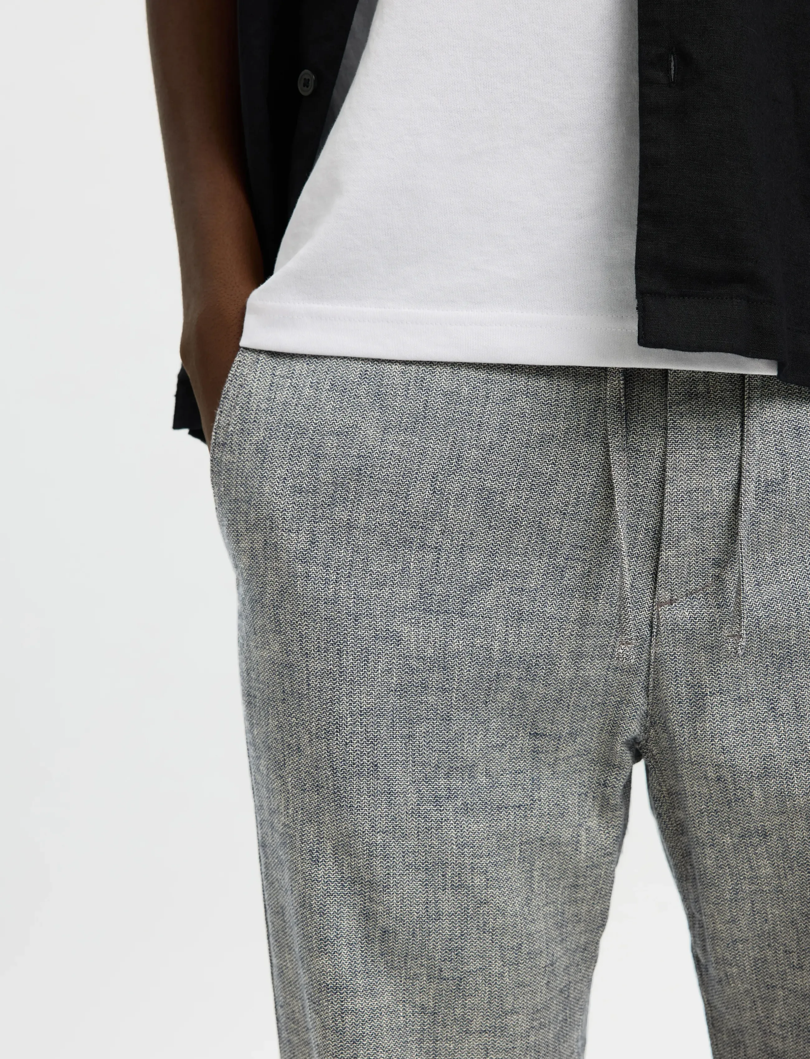 Selected - SLH172-SLIMTAPE BRODY LINEN BLD PNT - hørbukser - sky captain - 4