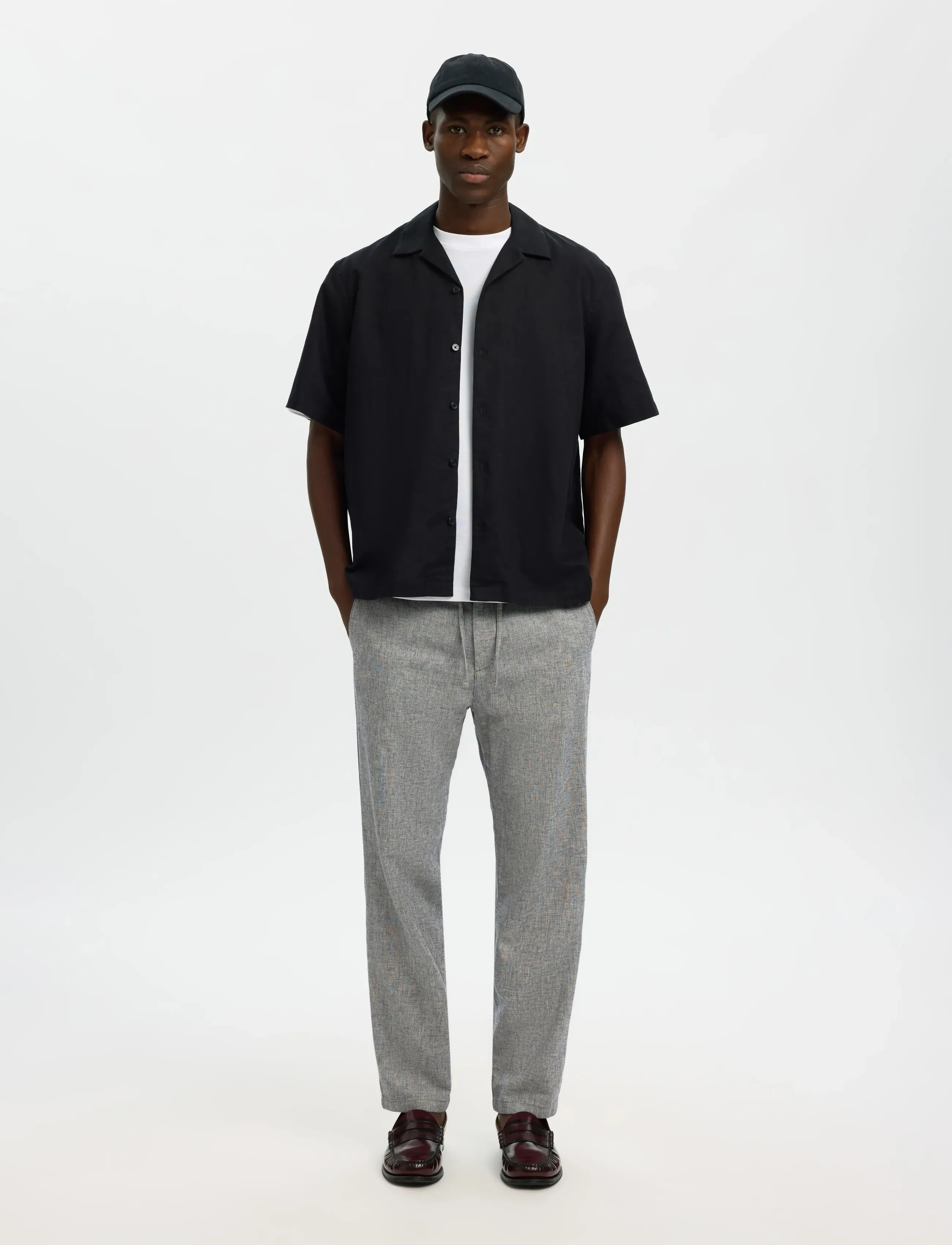 Selected - SLH172-SLIMTAPE BRODY LINEN BLD PNT - hørbukser - sky captain - 5