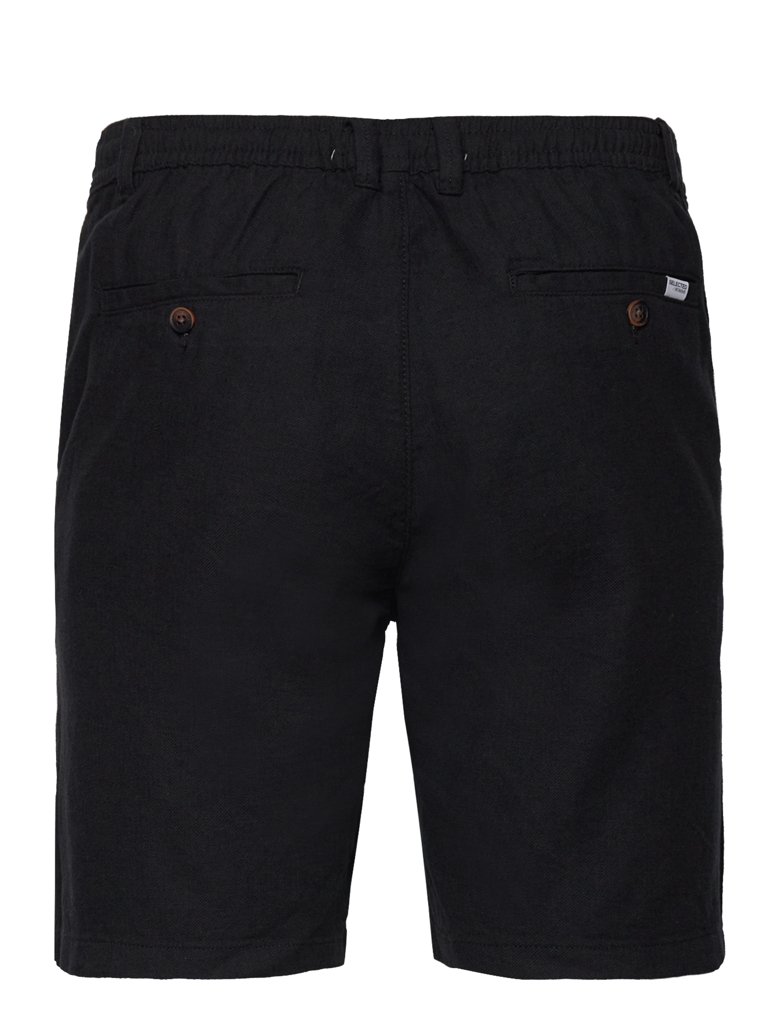 Selected - SLMREGULAR-BRODY LINEN BLD SHORTS NOOS - leinen-shorts - black - 2