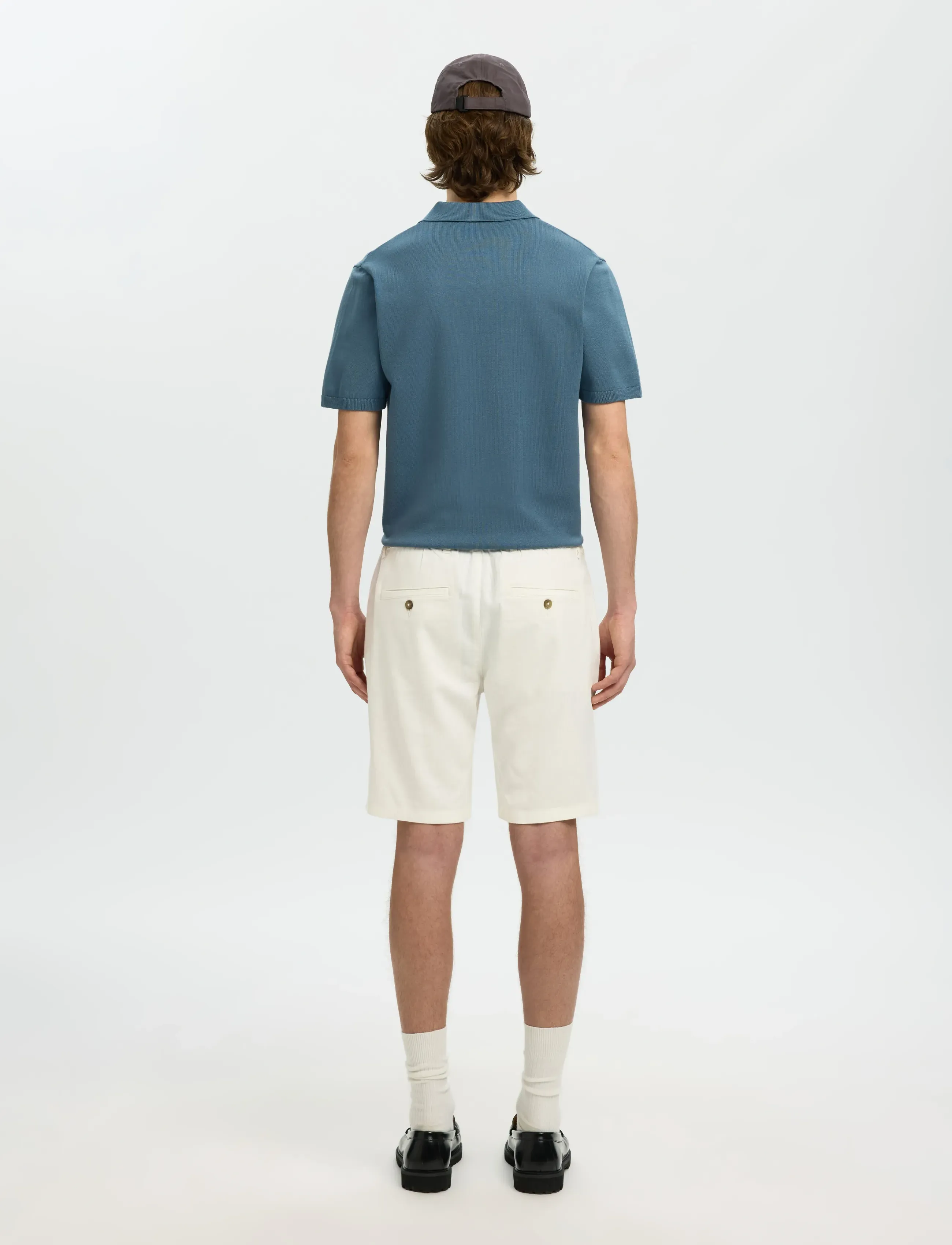 Selected - SLMREGULAR-BRODY LINEN BLD SHORTS NOOS - hørshorts - cloud dancer - 2