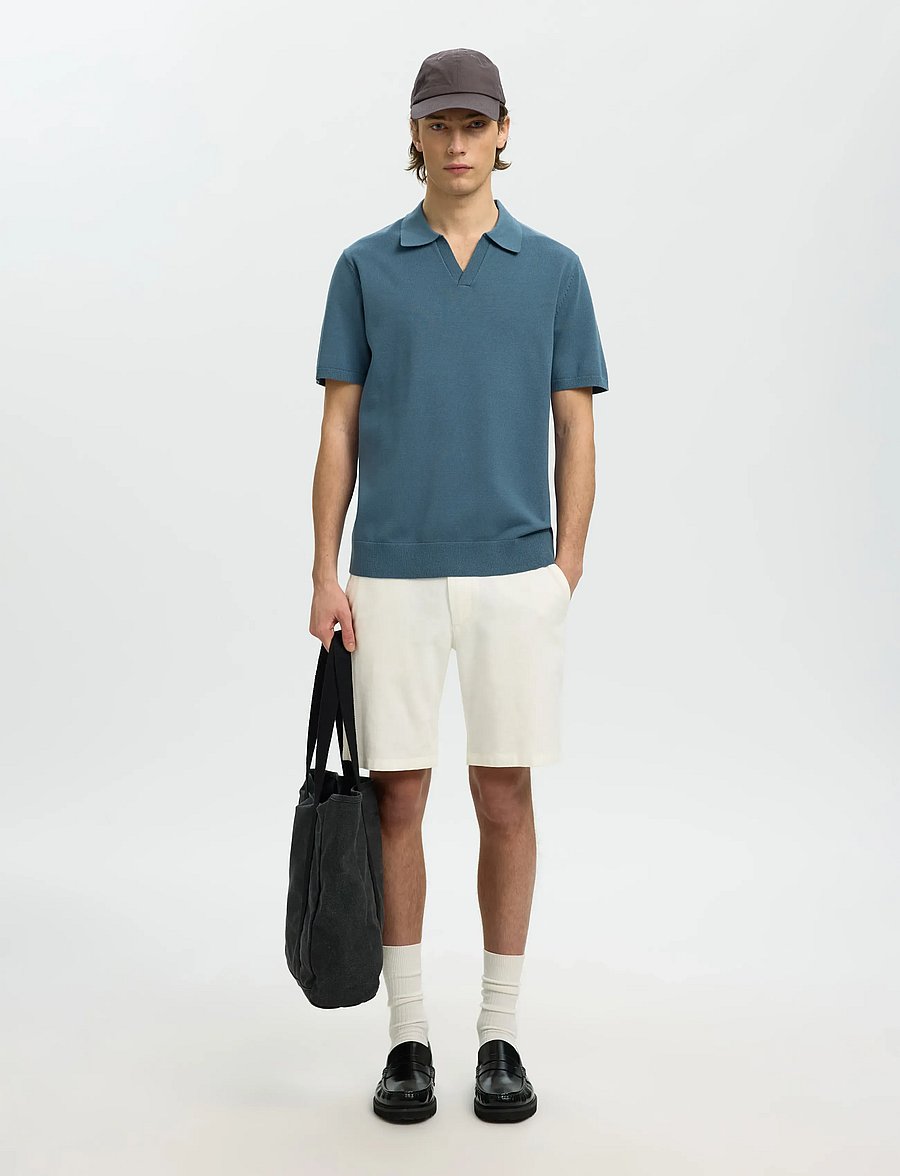 Selected - SLMREGULAR-BRODY LINEN BLD SHORTS NOOS - leinen-shorts - cloud dancer - 3