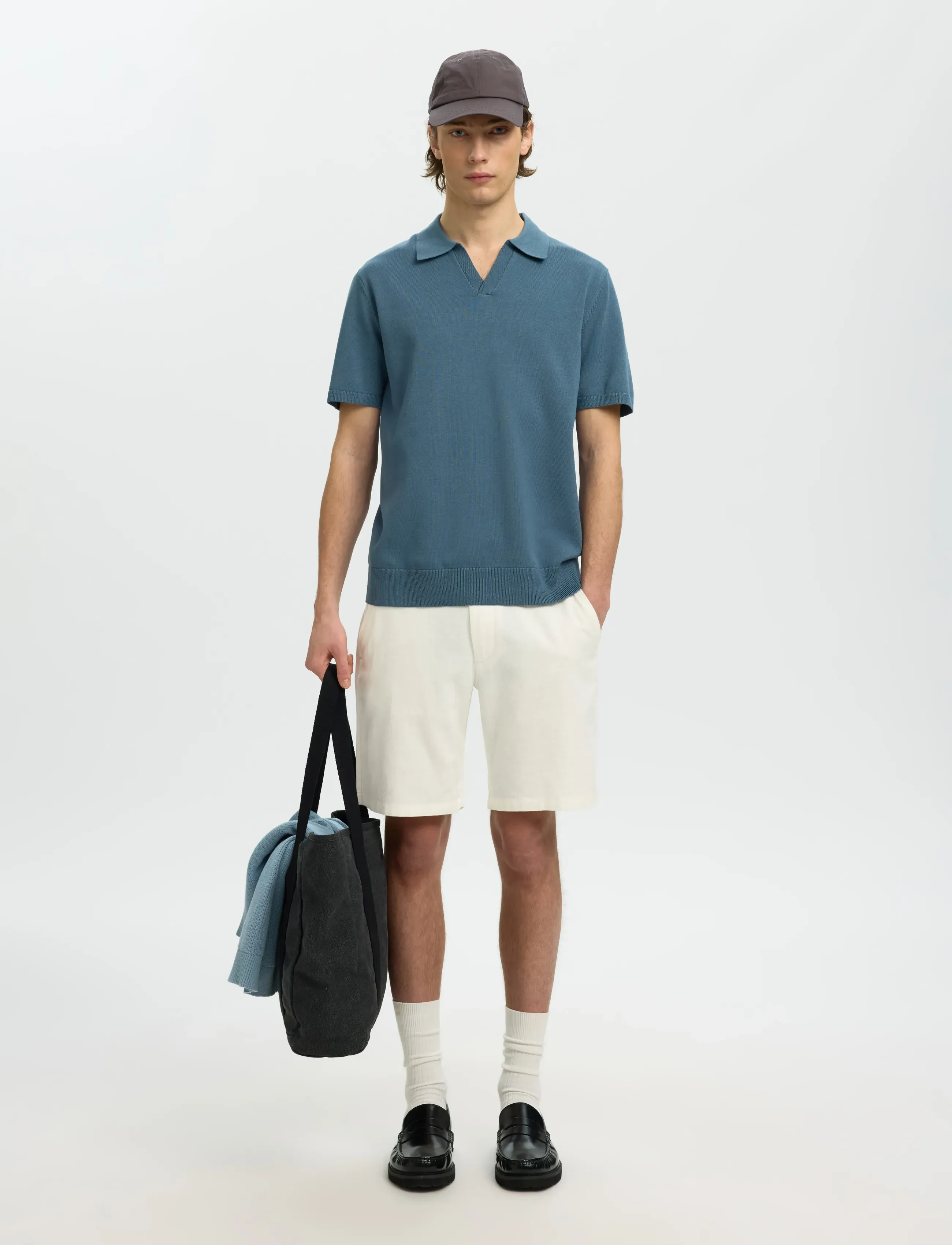 Selected - SLMREGULAR-BRODY LINEN BLD SHORTS NOOS - hørshorts - cloud dancer - 5
