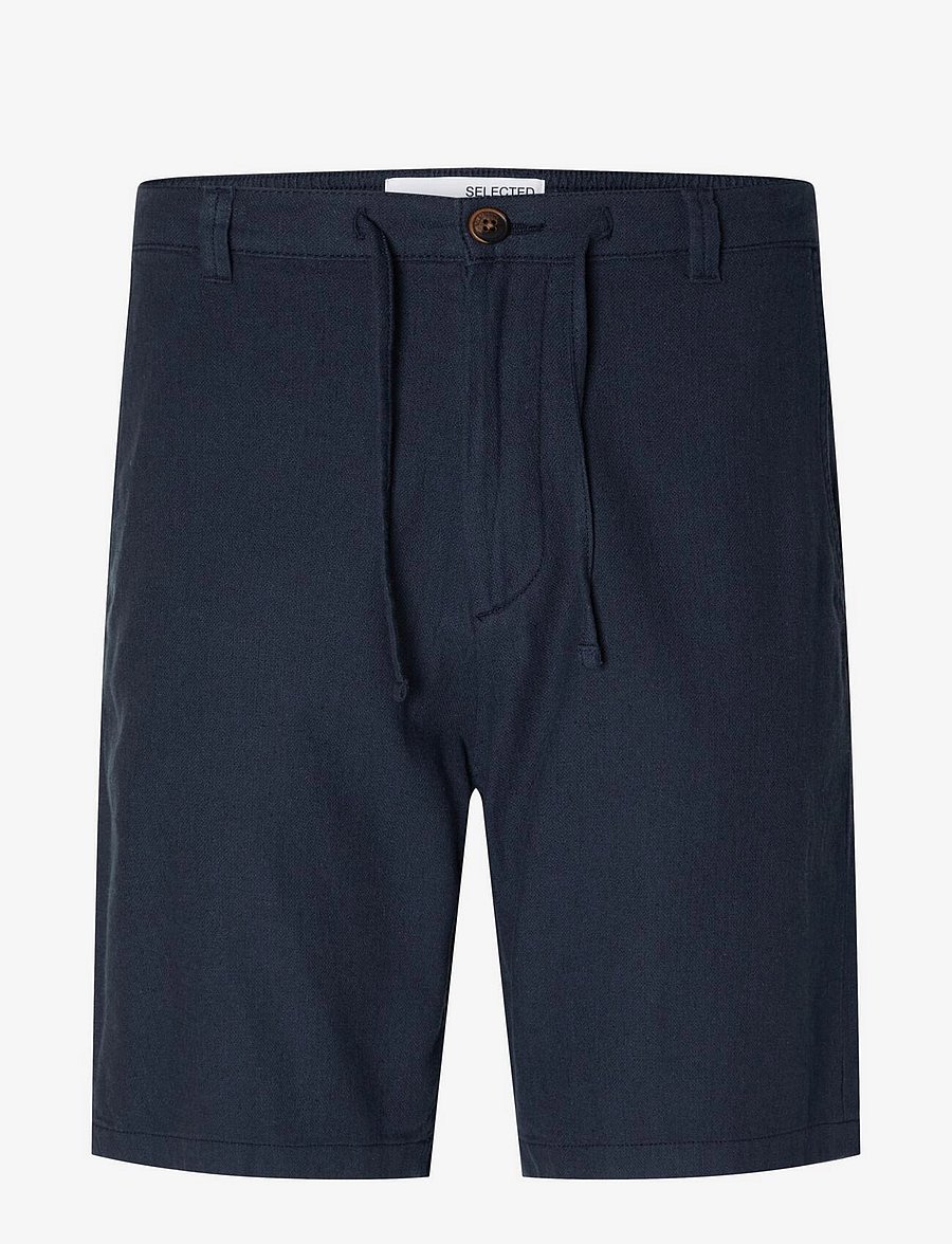 Selected - SLMREGULAR-BRODY LINEN BLD SHORTS NOOS - leinen-shorts - dark sapphire - 1