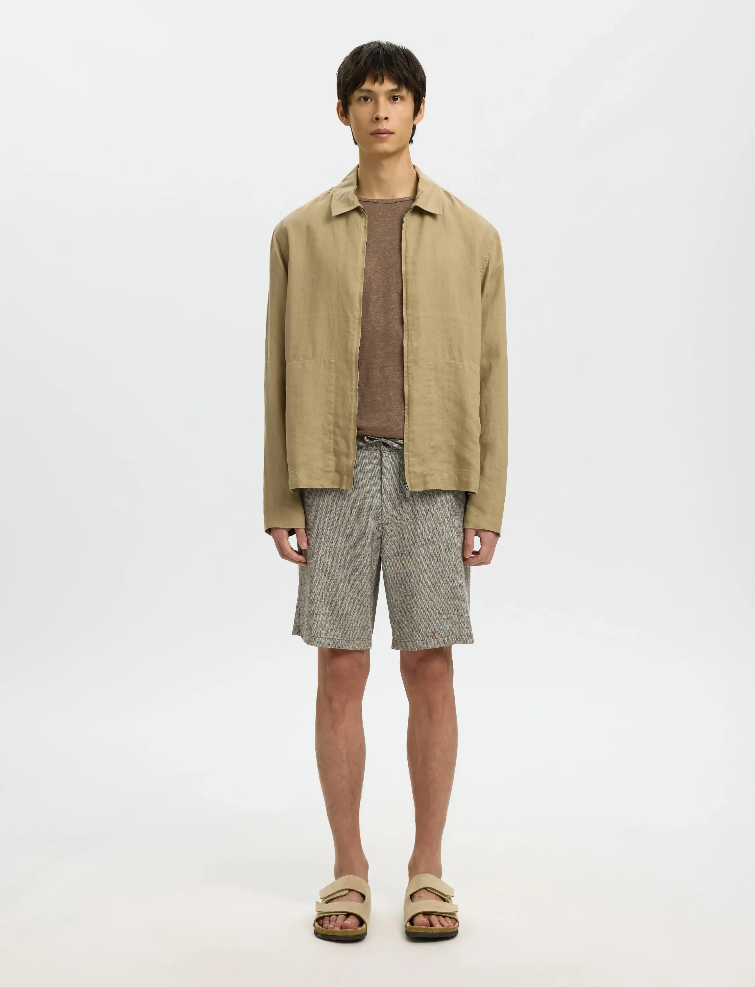 Selected - SLMREGULAR-BRODY LINEN BLD SHORTS NOOS - leinen-shorts - delicioso - 3