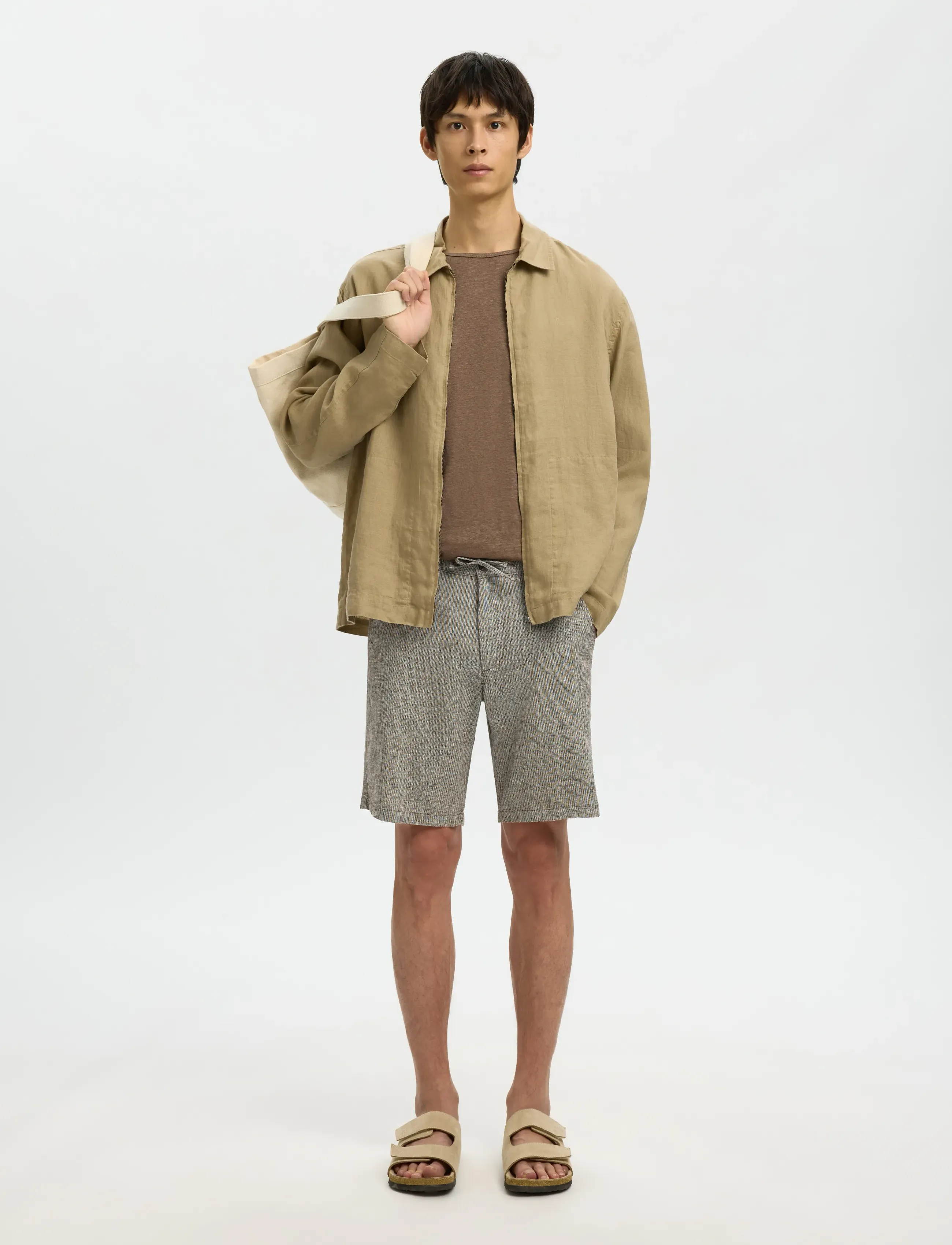 Selected - SLMREGULAR-BRODY LINEN BLD SHORTS NOOS - leinen-shorts - delicioso - 5