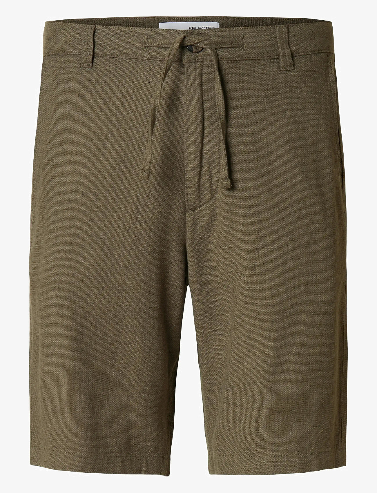 Selected - SLMREGULAR-BRODY LINEN BLD SHORTS NOOS - linneshorts - forest night - 1