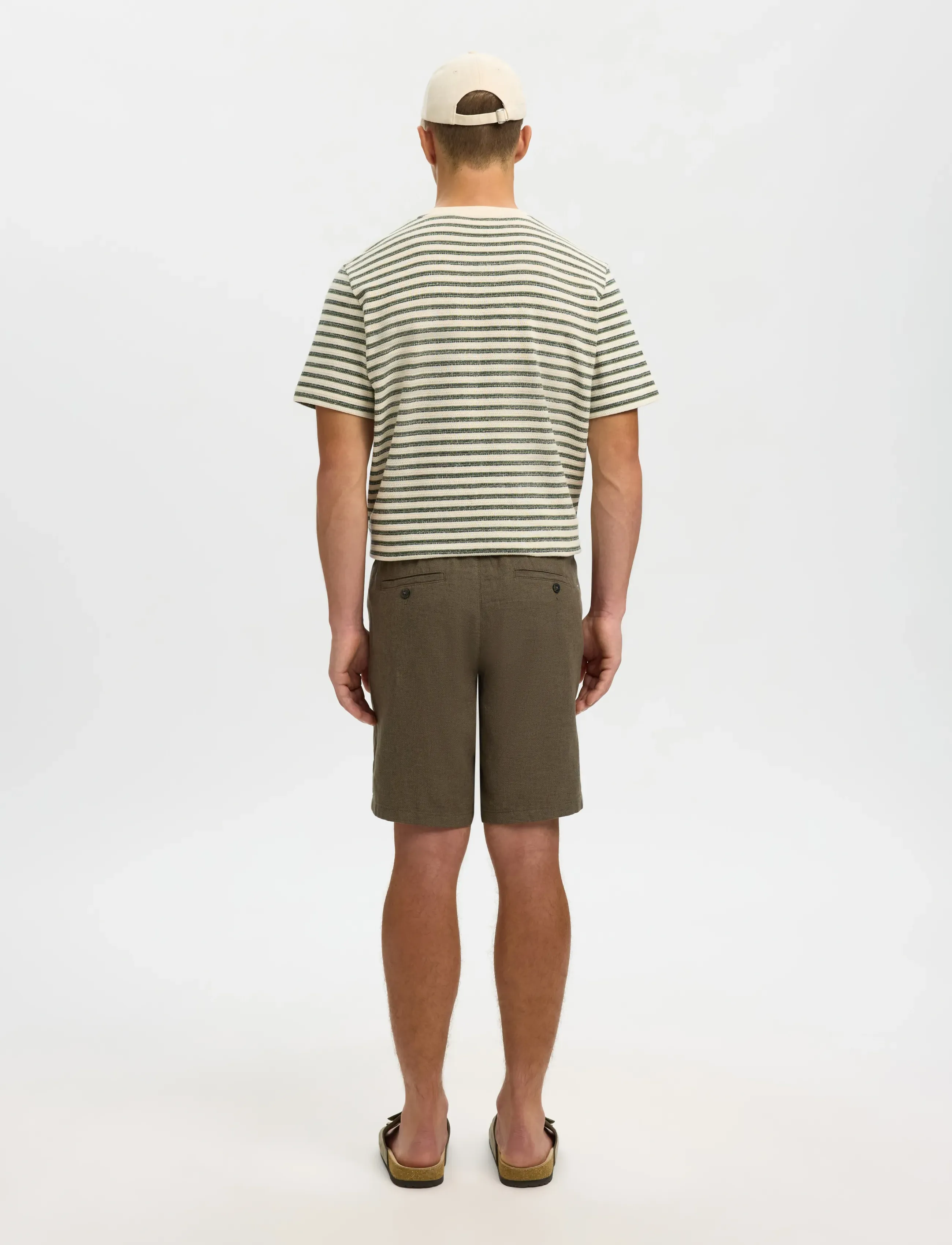 Selected - SLMREGULAR-BRODY LINEN BLD SHORTS NOOS - hørshorts - forest night - 2