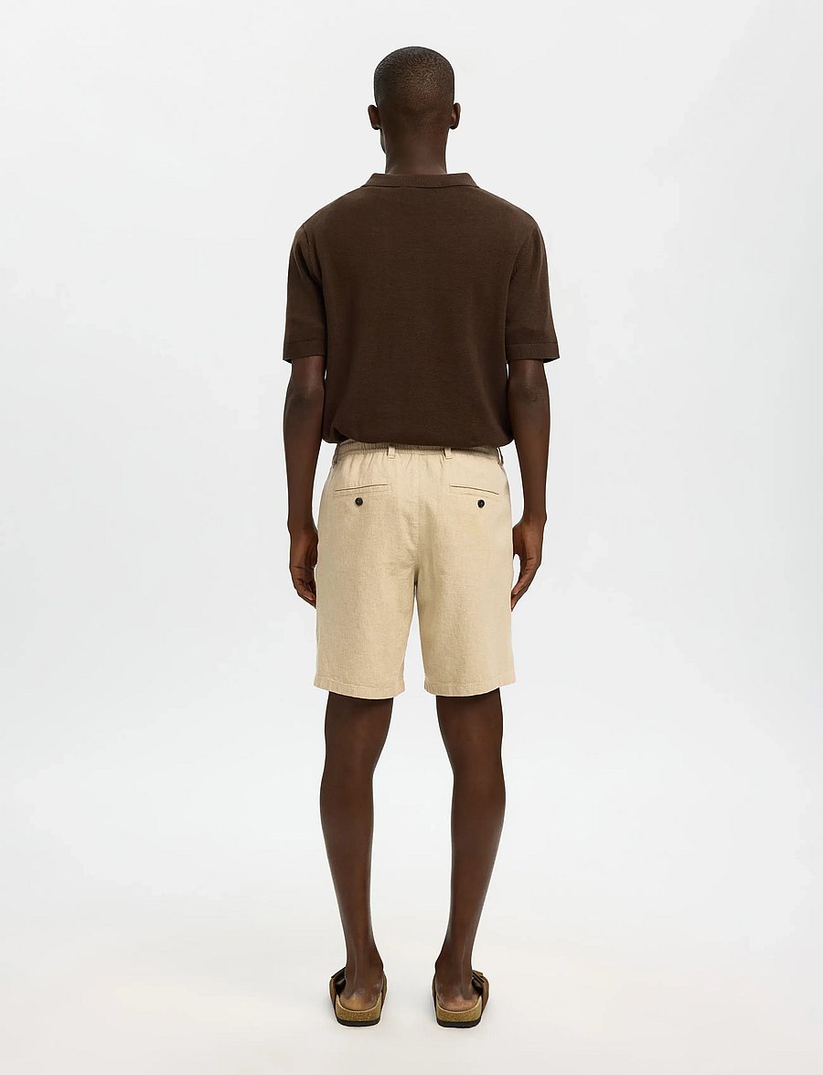 Selected - SLMREGULAR-BRODY LINEN BLD SHORTS NOOS - linen shorts - incense - 2