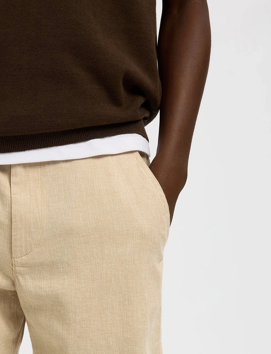 Selected - SLMREGULAR-BRODY LINEN BLD SHORTS NOOS - linen shorts - incense - 4