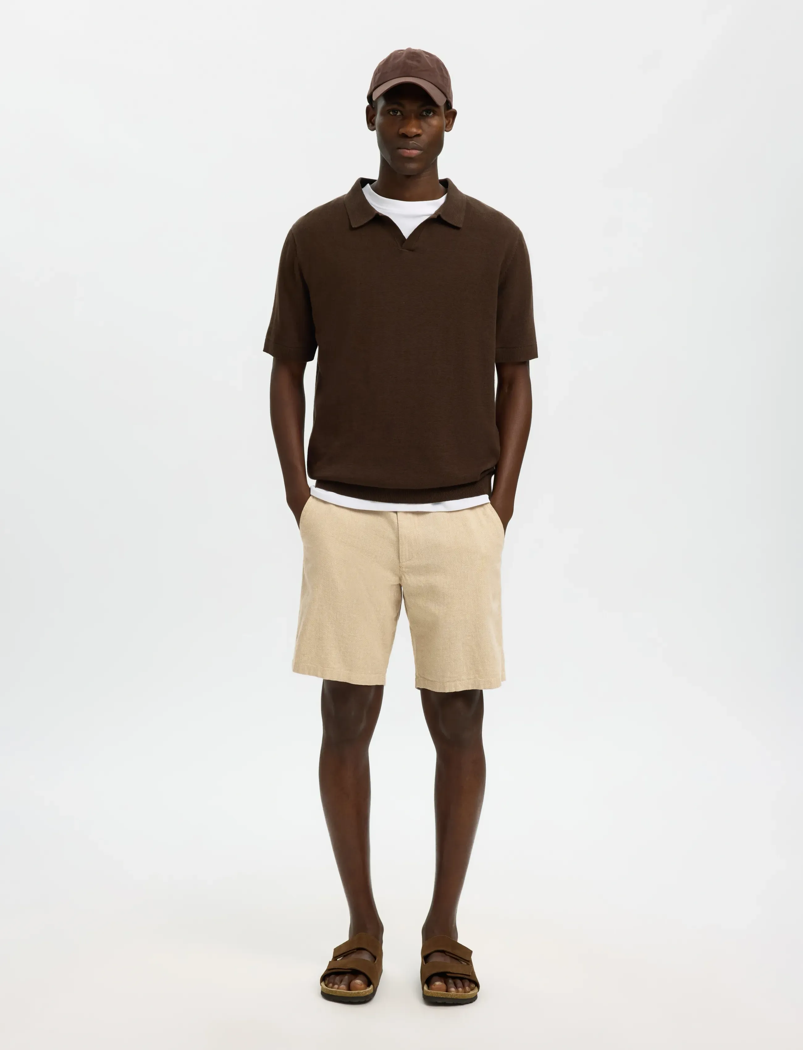 Selected - SLMREGULAR-BRODY LINEN BLD SHORTS NOOS - shorts en lin - incense - 5
