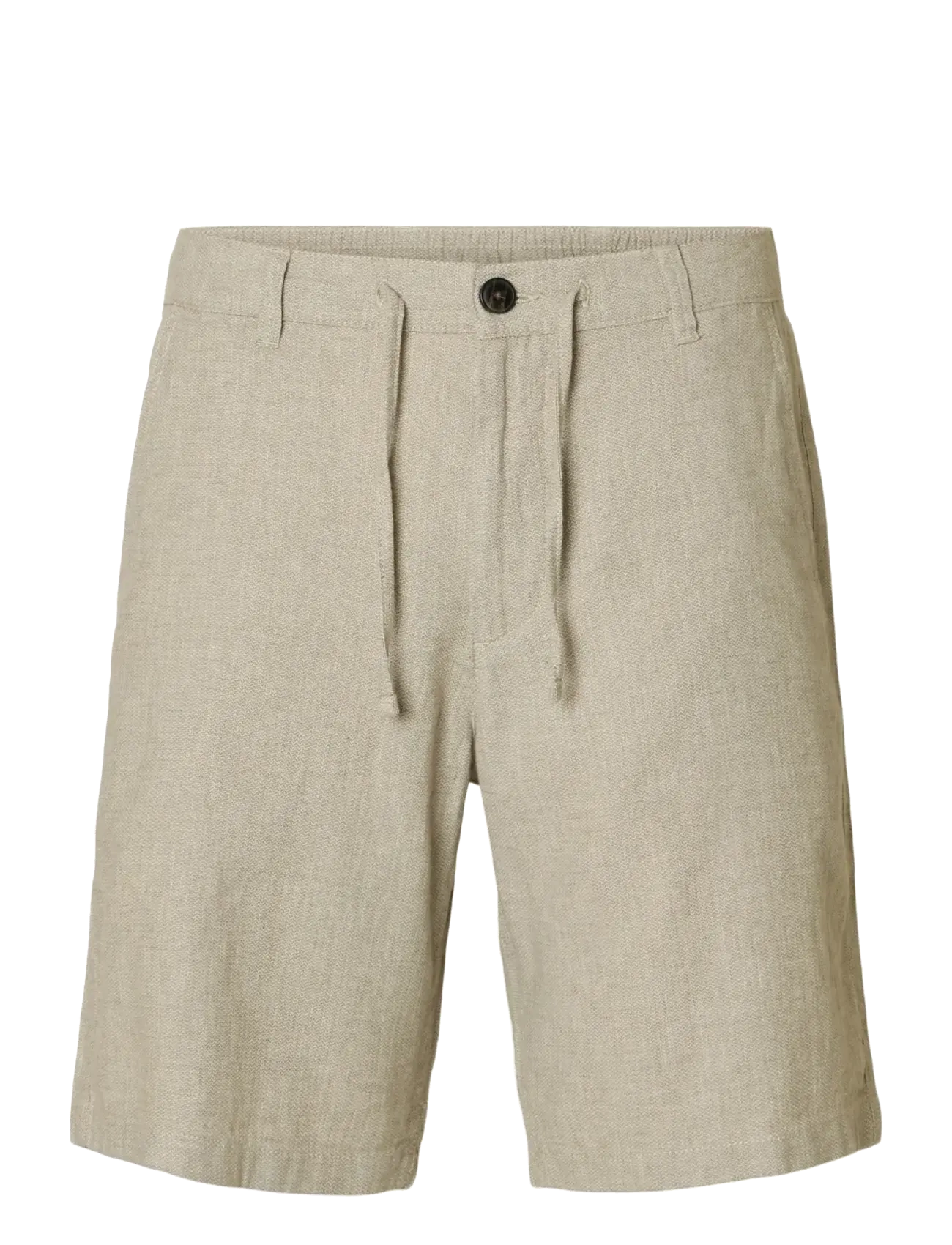 Selected SLMREGULAR-BRODY LINEN BLD SHORTS NOOS - Shorts - VETIVER / beige