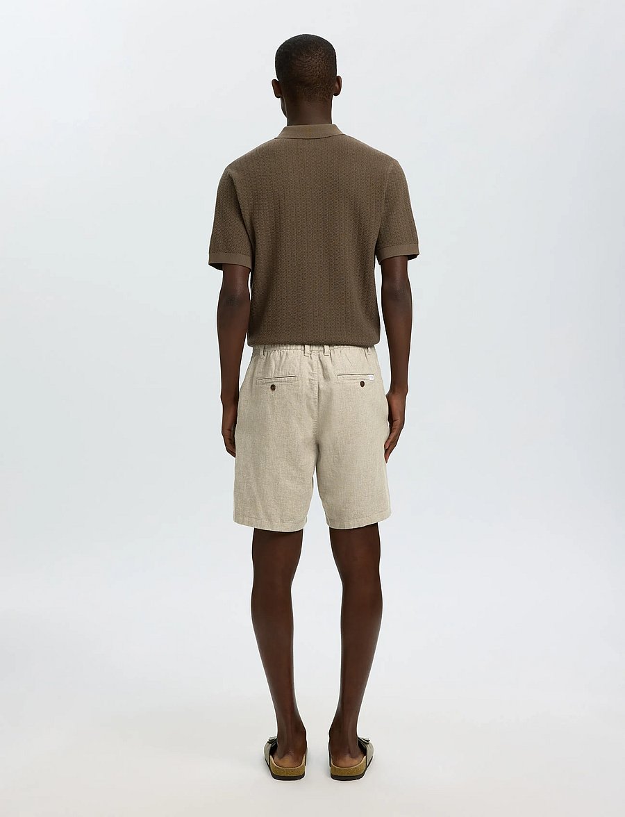 Selected - SLMREGULAR-BRODY LINEN BLD SHORTS NOOS - leinen-shorts - vetiver - 2
