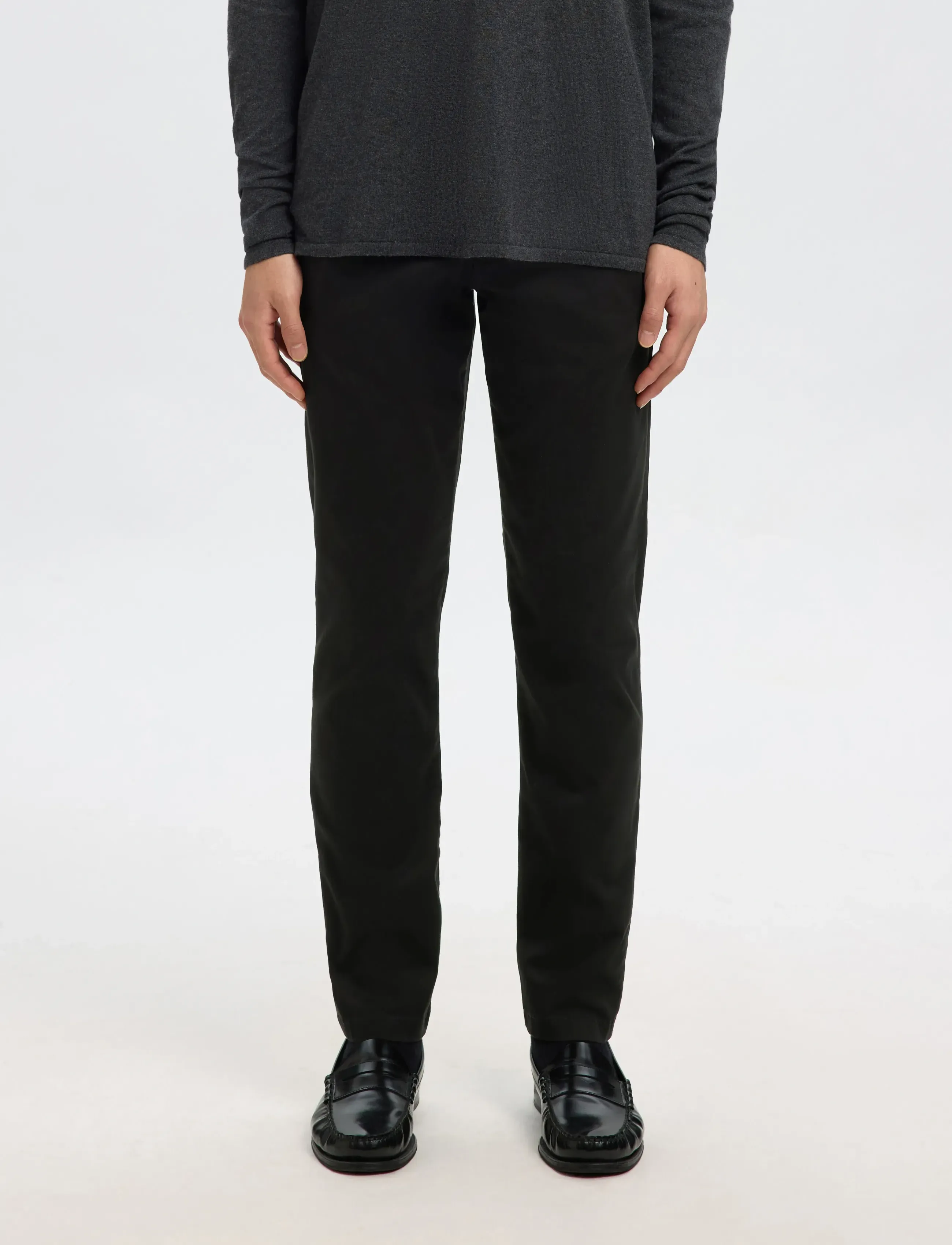 Selected SLM175-SLIM NEW MILES FLEX PANT NOOS - Chino-buxur - BLACK / black