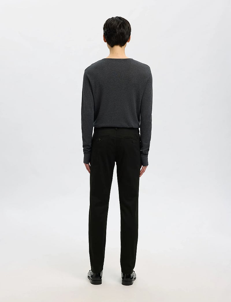 Selected - SLH175-SLIM NEW MILES FLEX PANT NOOS - chino püksid - black - 3
