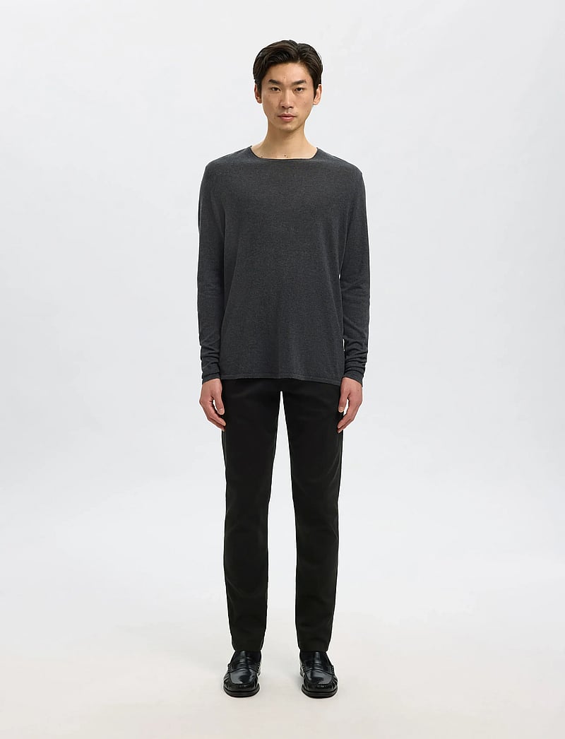 Selected - SLH175-SLIM NEW MILES FLEX PANT NOOS - chino püksid - black - 4