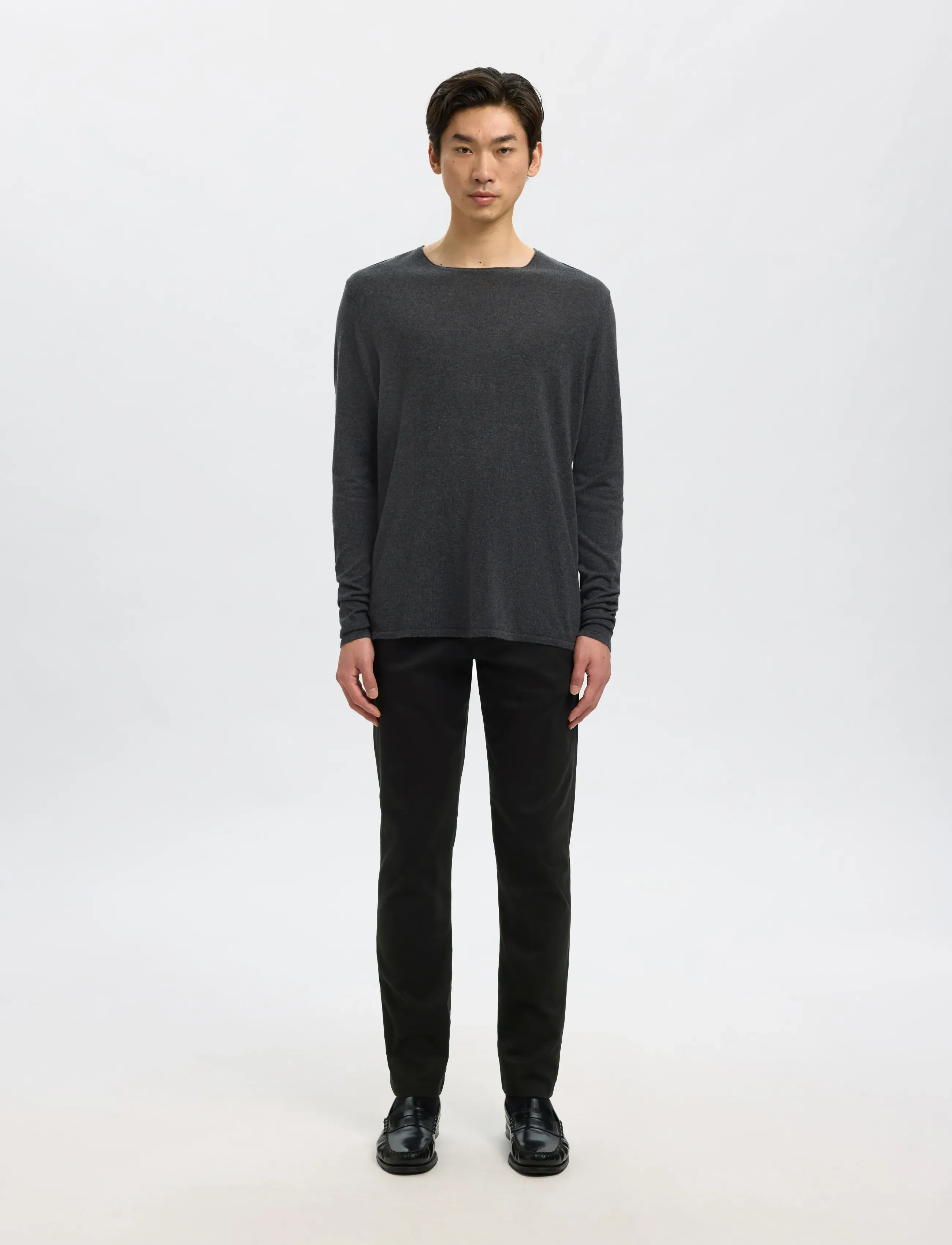 Selected - SLM175-SLIM NEW MILES FLEX PANT NOOS - chinos - black - 4