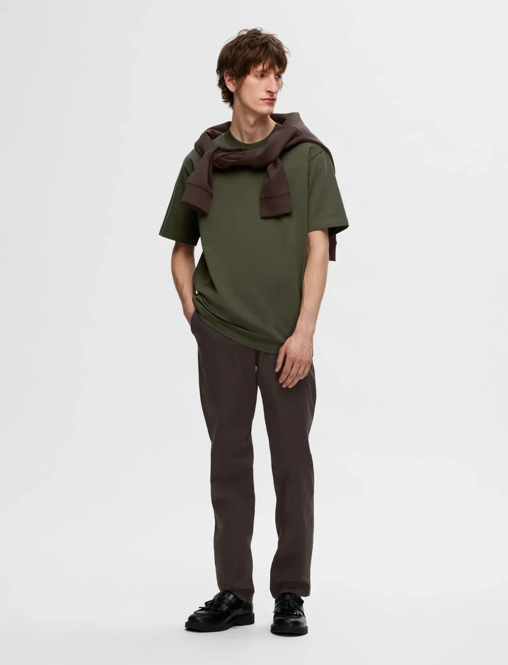 Selected - SLH175-SLIM NEW MILES FLEX PANT NOOS - chinos - chocolate torte - 0