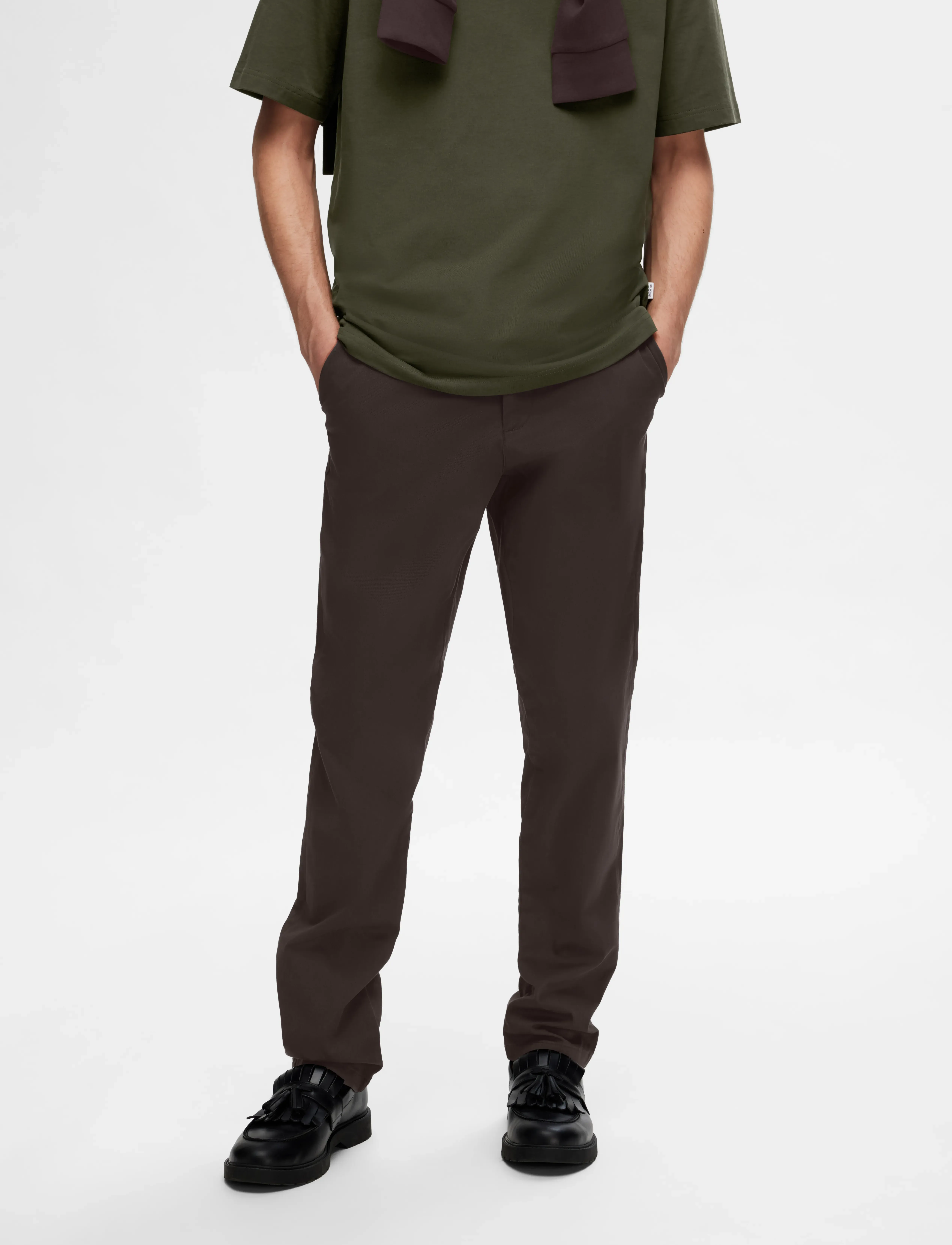 Selected - SLM175-SLIM NEW MILES FLEX PANT NOOS - chinos - chocolate torte - 3