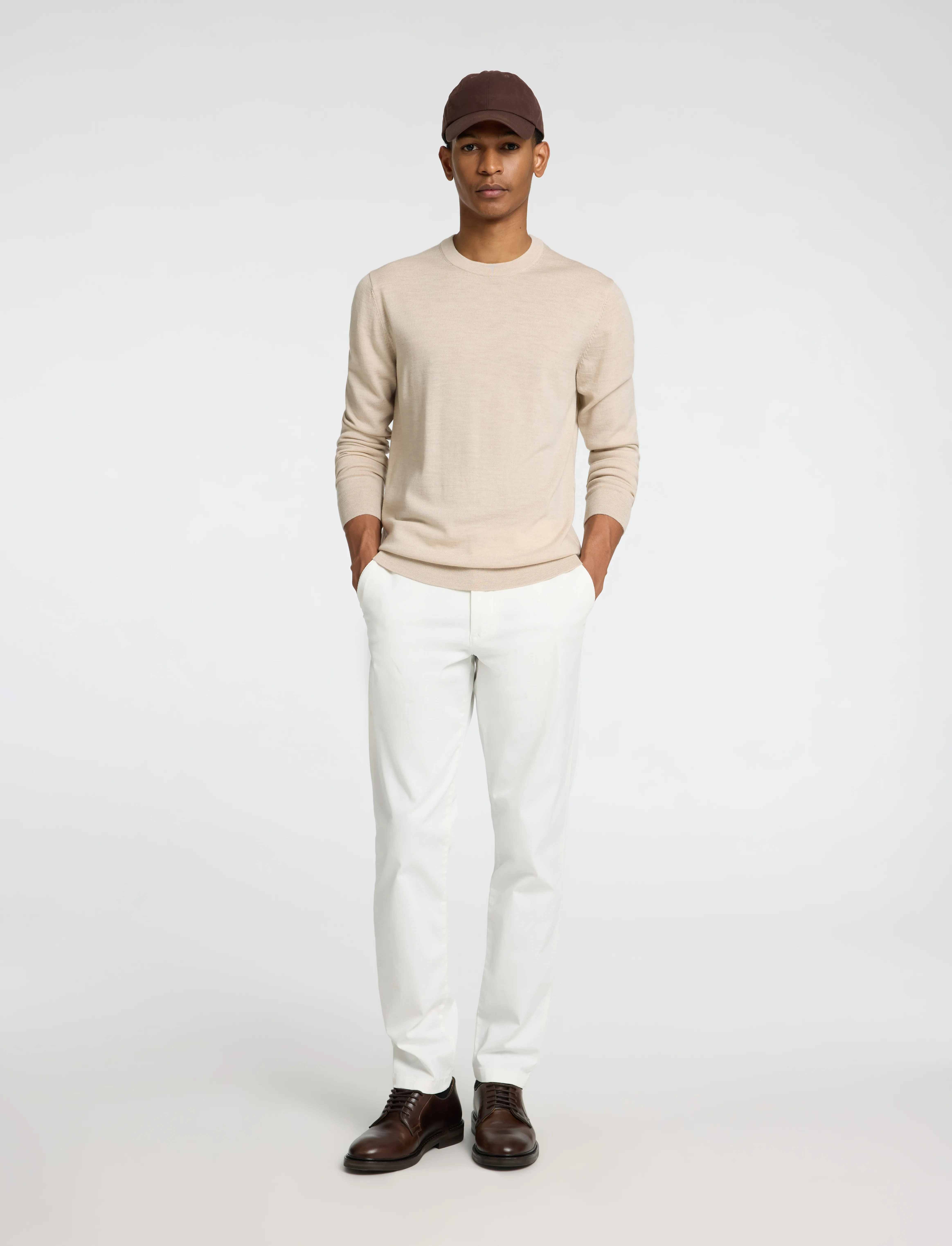 Selected SLH175-SLIM NEW MILES FLEX PANT NOOS - Chinos - CLOUD DANCER / white