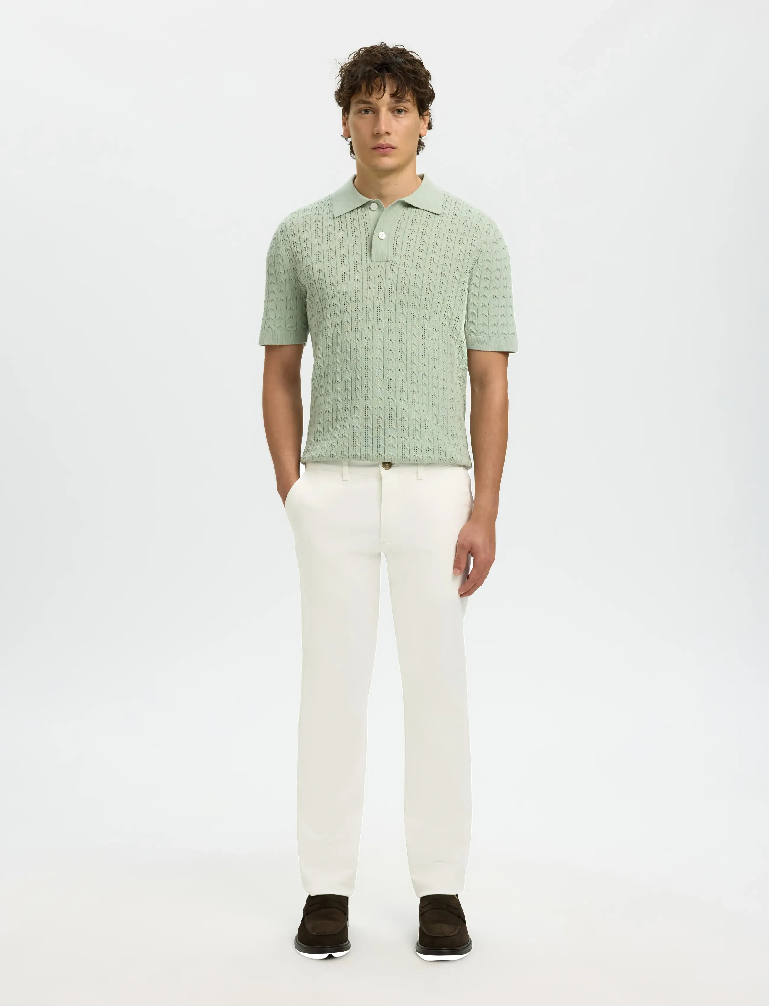 Selected - SLM175-SLIM NEW MILES FLEX PANT NOOS - chinos - cloud dancer - 3