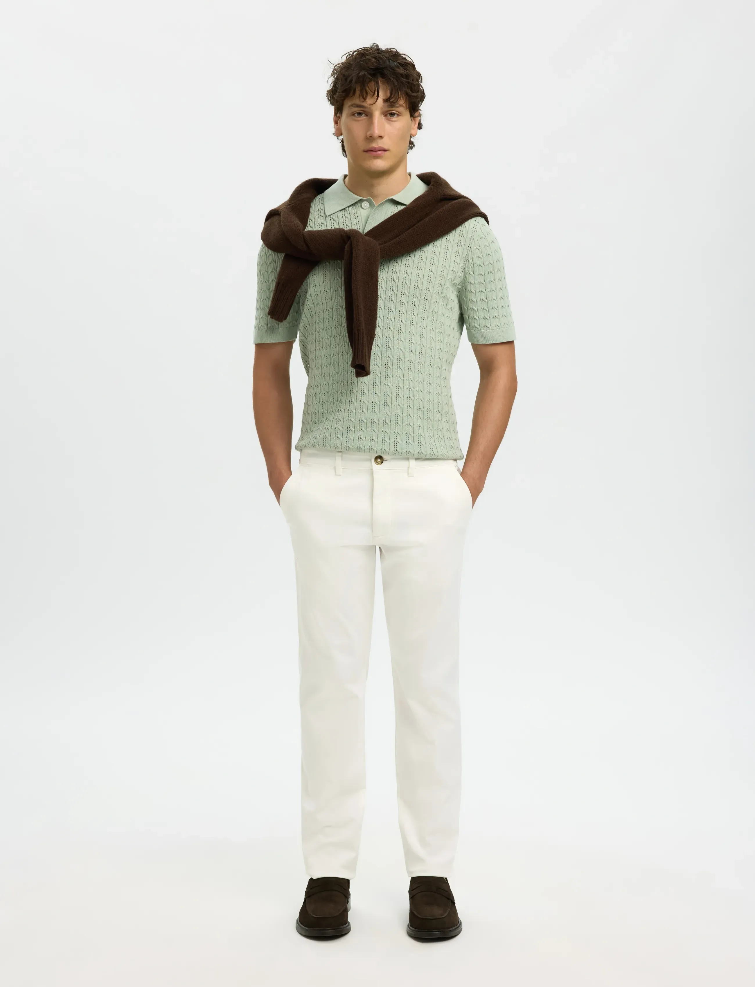 Selected - SLM175-SLIM NEW MILES FLEX PANT NOOS - chinos - cloud dancer - 5