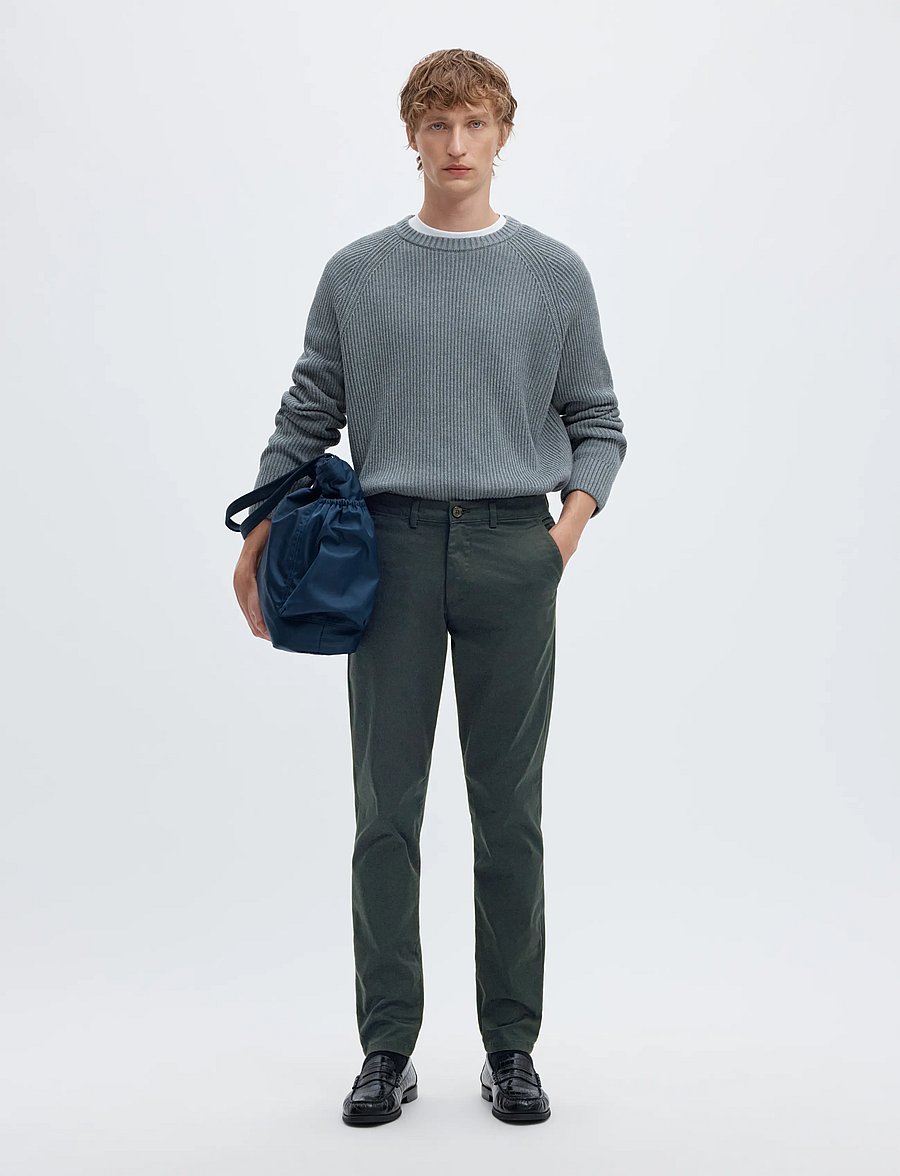 Selected - SLM175-SLIM NEW MILES FLEX PANT NOOS - chino-püksid - dark shadow - 5
