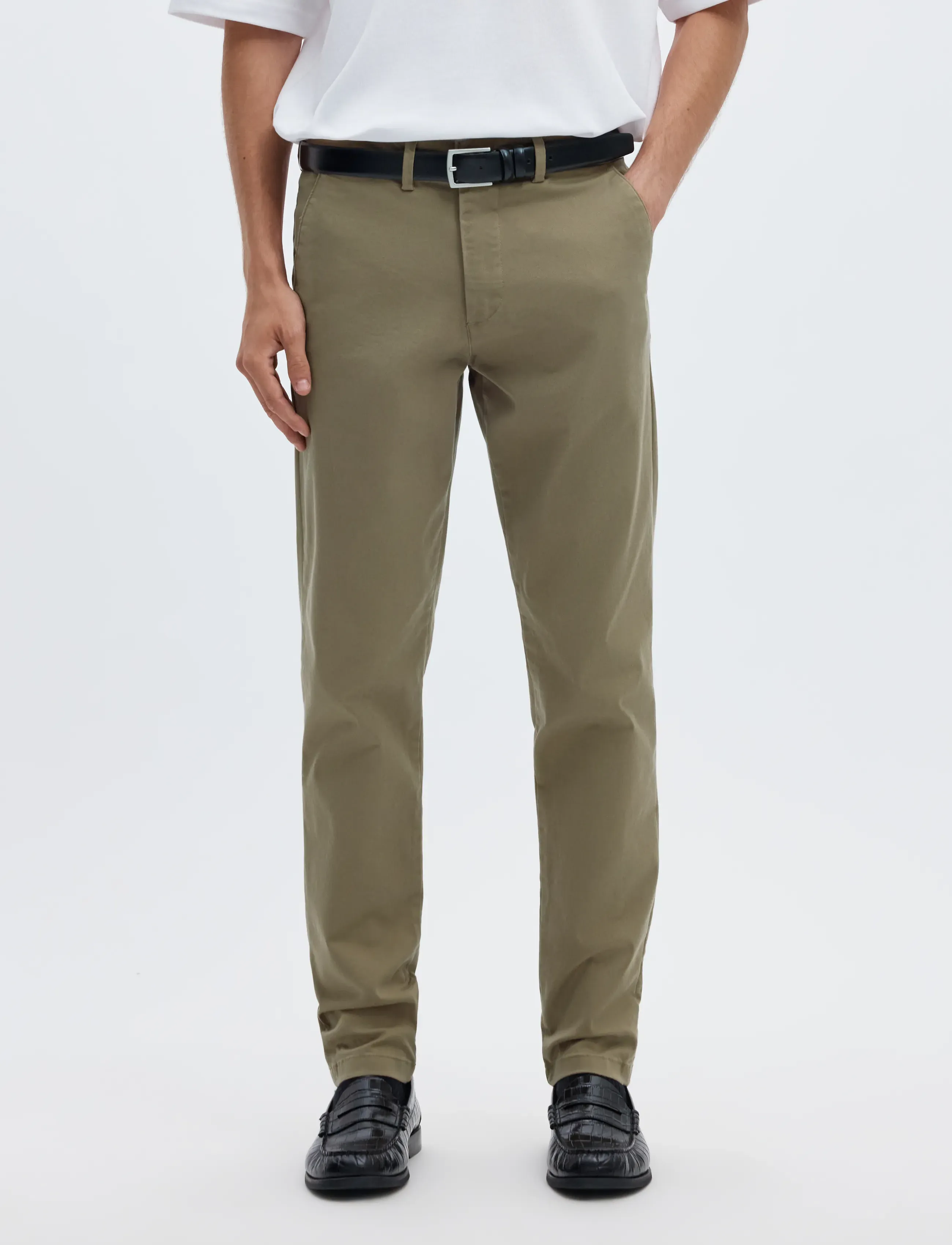 Selected SLM175-SLIM NEW MILES FLEX PANT NOOS - Chino-püksid - ERMINE / green