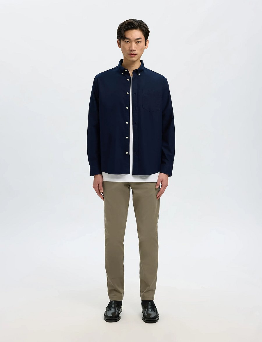 Selected - SLM175-SLIM NEW MILES FLEX PANT NOOS - chinos - ermine - 0