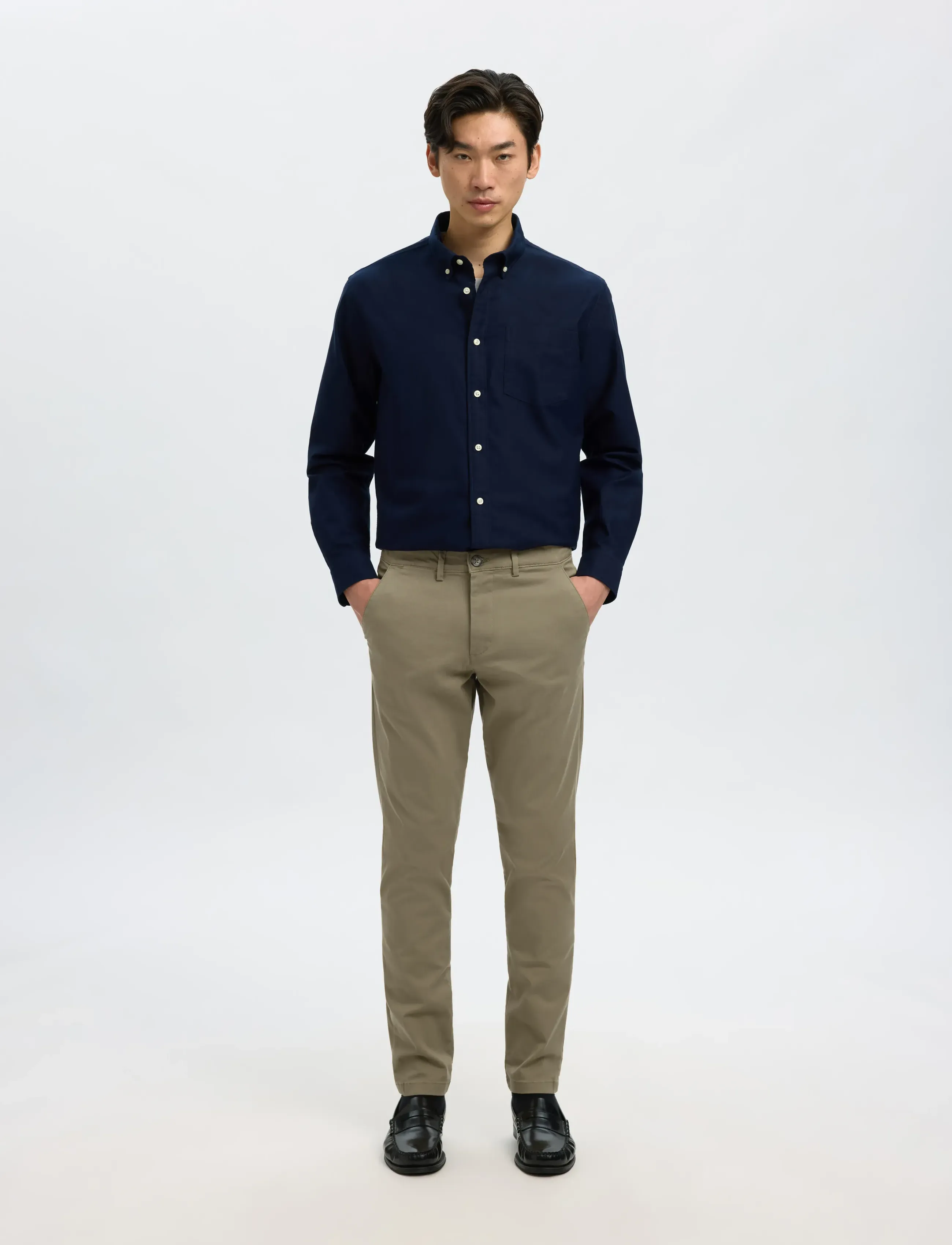 Selected - SLM175-SLIM NEW MILES FLEX PANT NOOS - chinos - ermine - 3