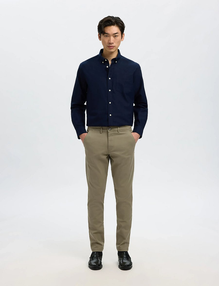 Selected - SLM175-SLIM NEW MILES FLEX PANT NOOS - chinos - ermine - 3