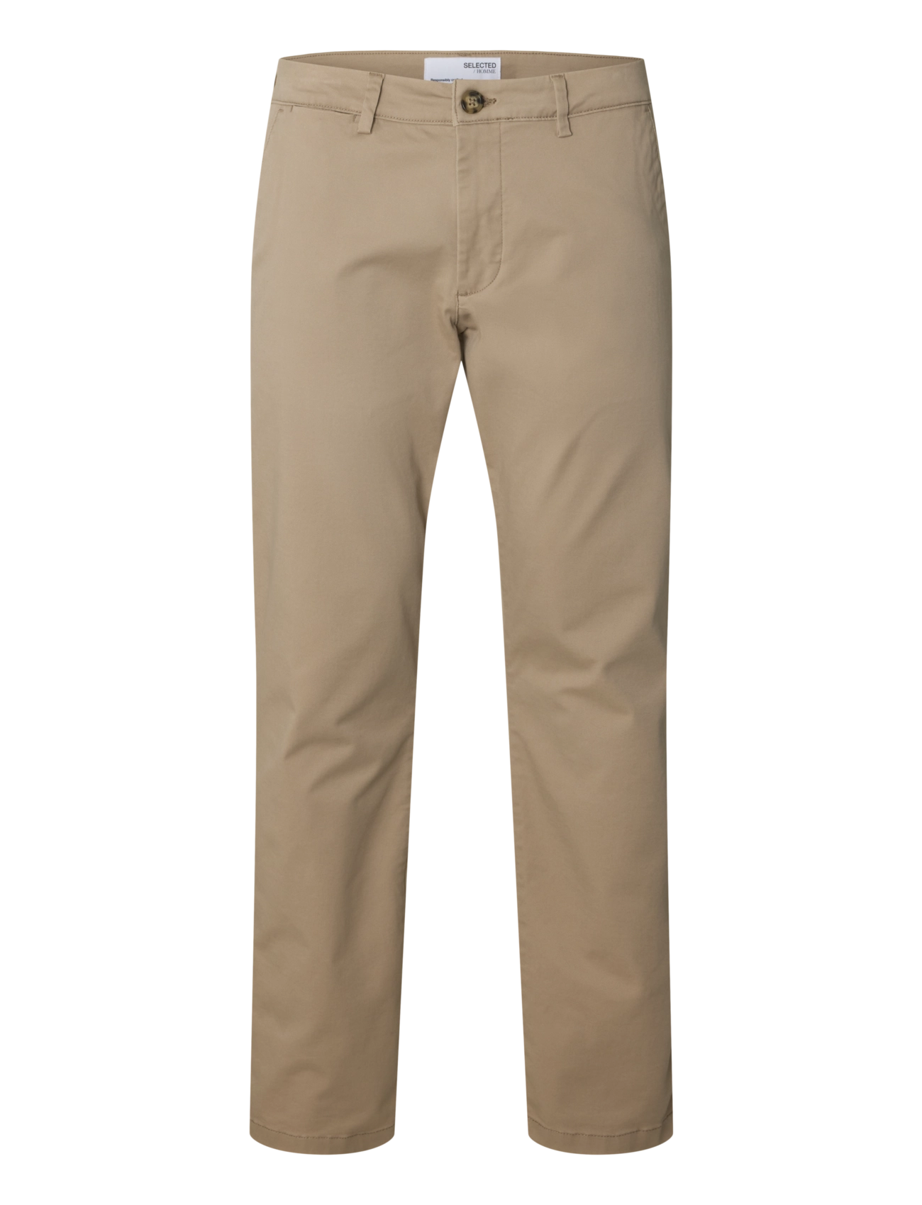 Selected - SLM175-SLIM NEW MILES FLEX PANT NOOS - chino-püksid - greige - 1
