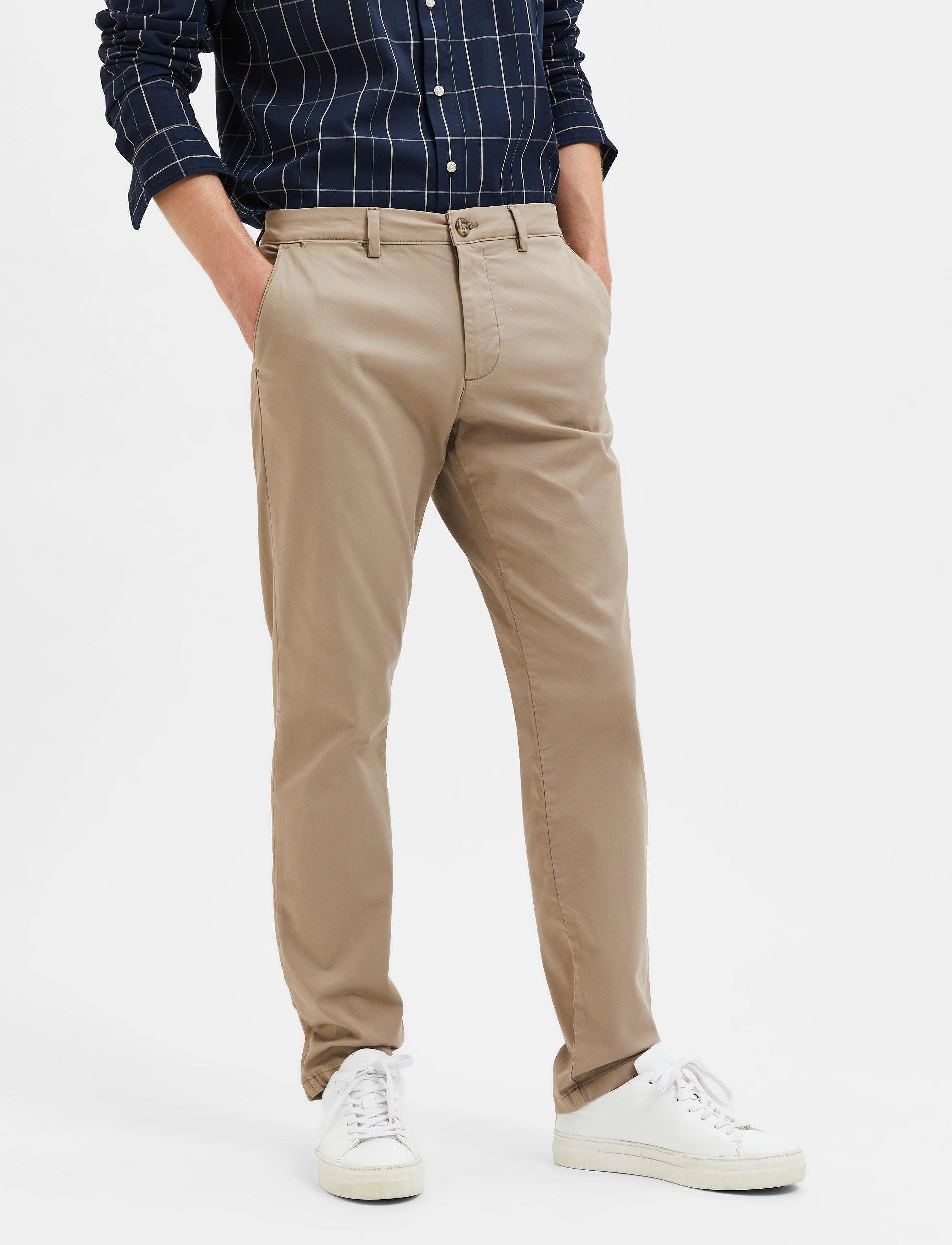 Selected SLM175-SLIM NEW MILES FLEX PANT NOOS - Bukser - GREIGE / beige