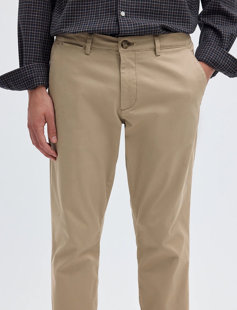 Selected - SLM175-SLIM NEW MILES FLEX PANT NOOS - chino-püksid - greige - 4