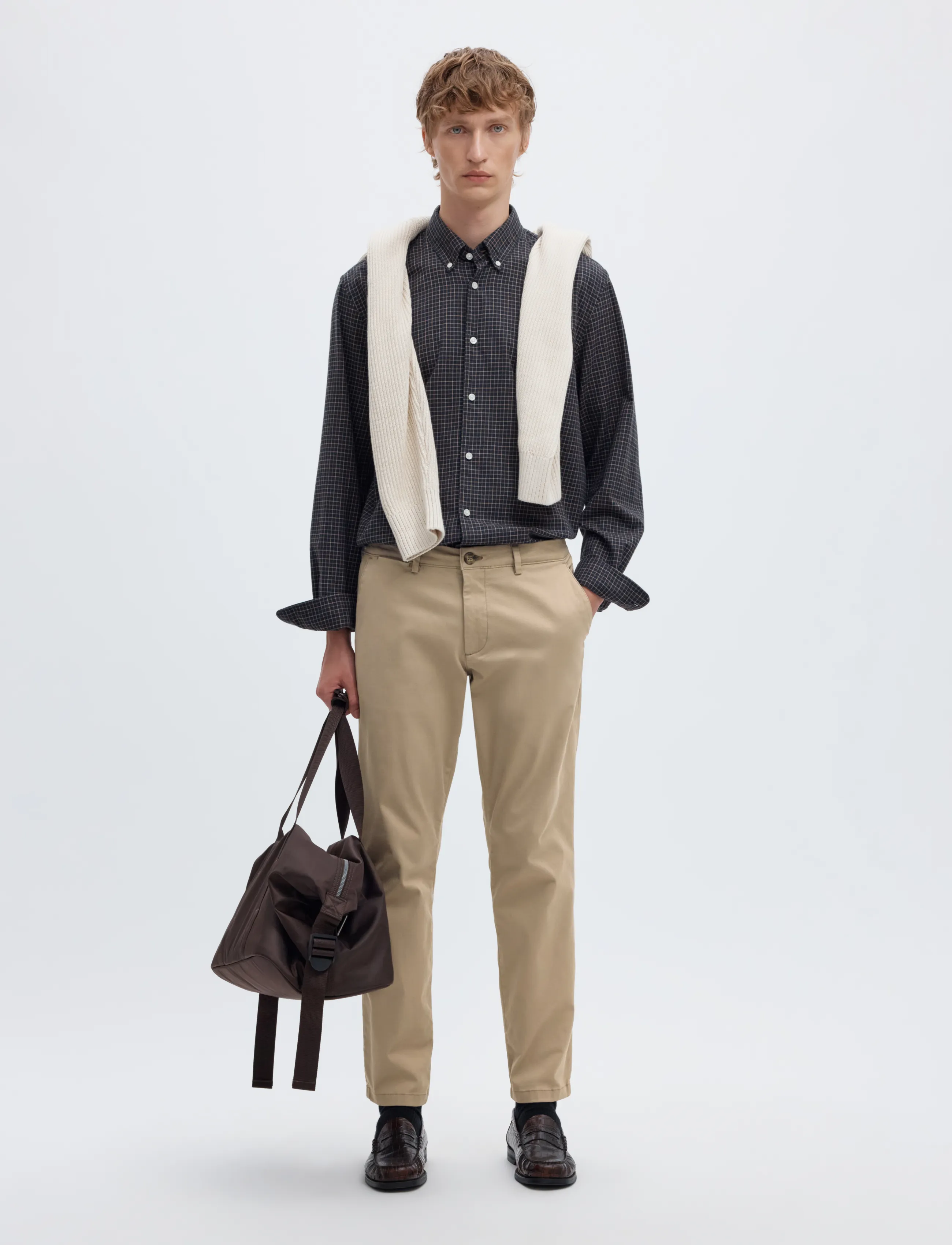 Selected - SLM175-SLIM NEW MILES FLEX PANT NOOS - chino-püksid - greige - 5