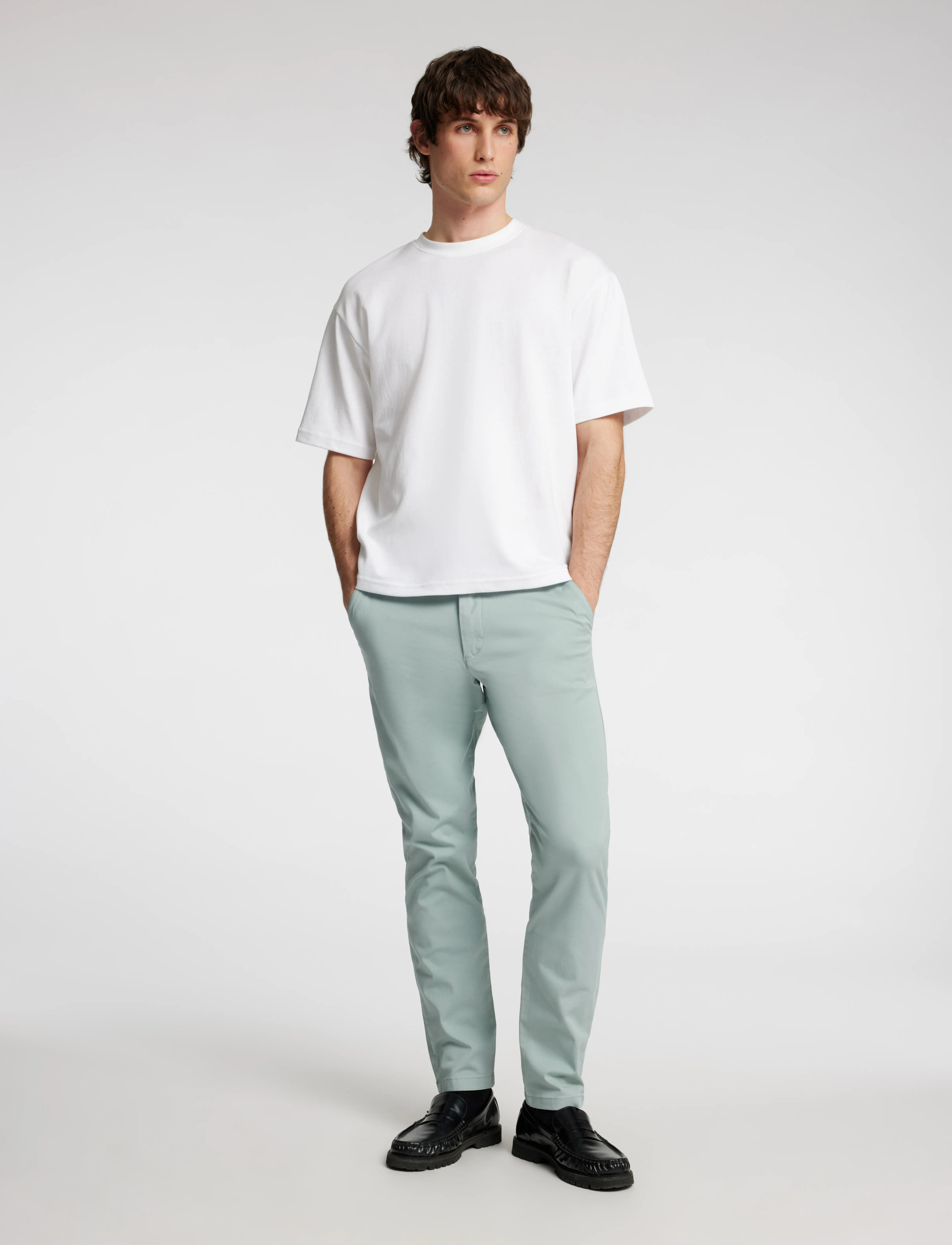 Selected - SLM175-SLIM NEW MILES FLEX PANT NOOS - chinos - iceberg green - 4