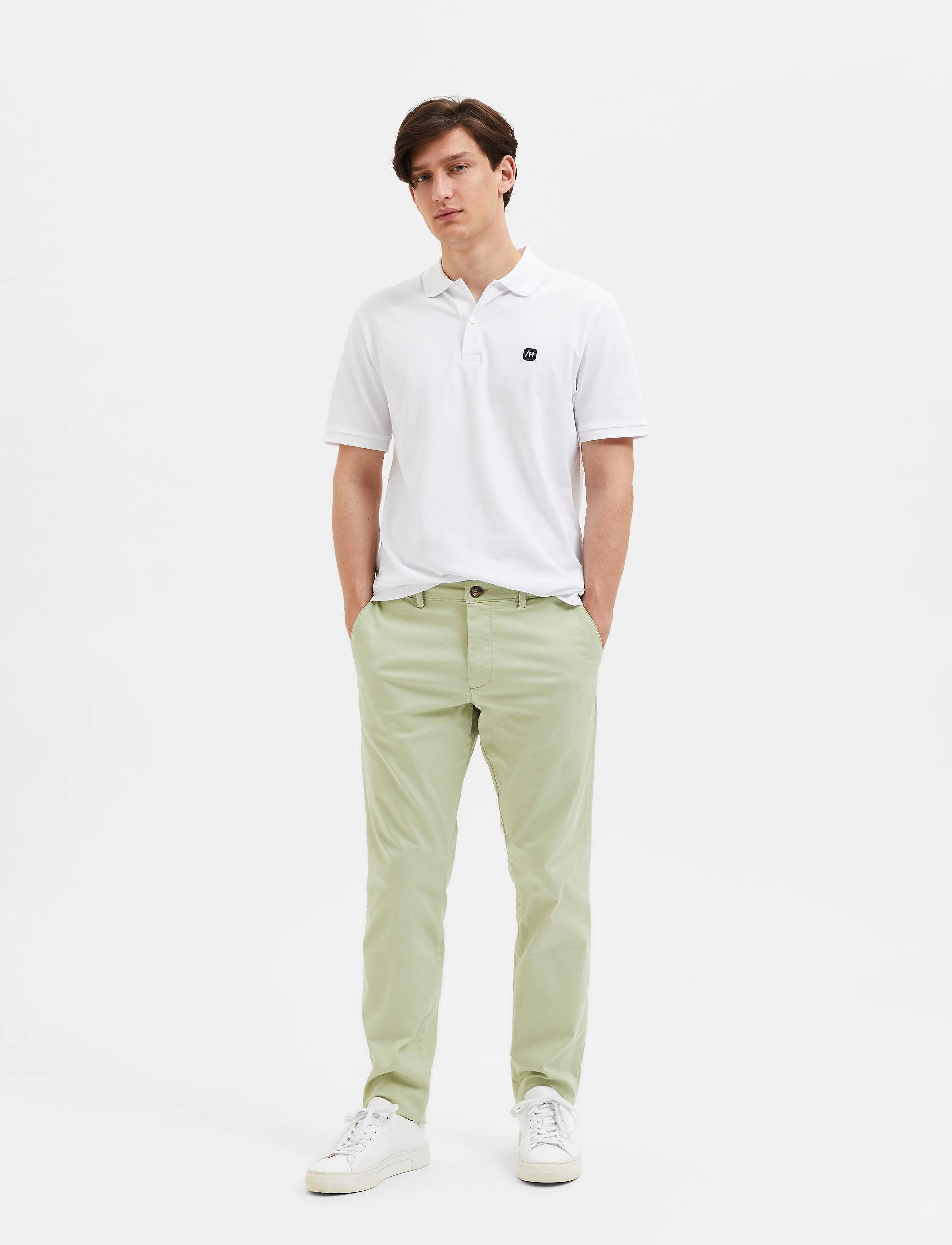Selected - SLM175-SLIM NEW MILES FLEX PANT NOOS - chinos - lint - 4