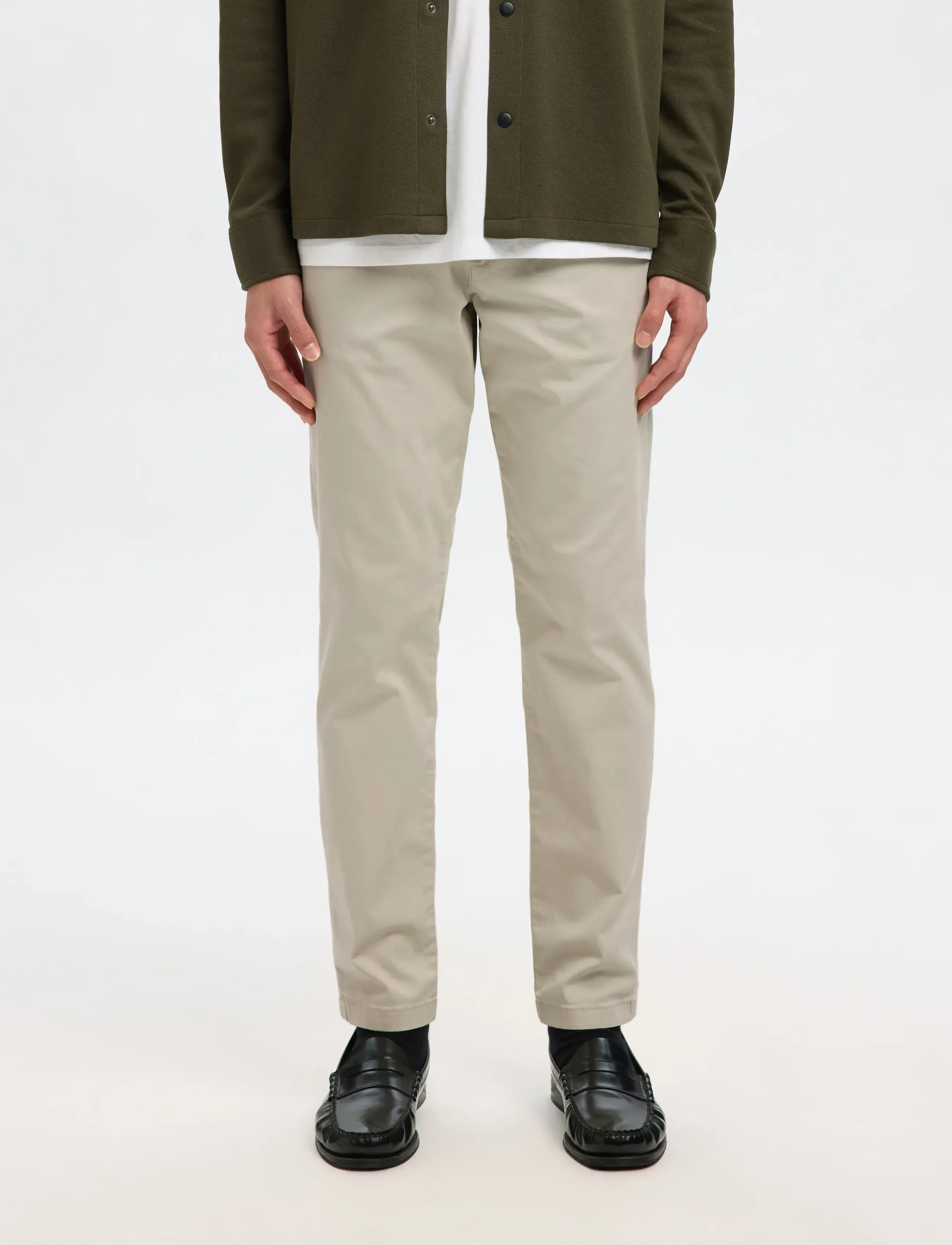 Selected SLM175-SLIM NEW MILES FLEX PANT NOOS - Püksid - MOONSTRUCK / white