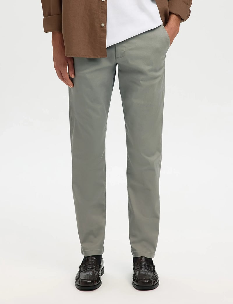 Selected - SLH175-SLIM NEW MILES FLEX PANT NOOS - chinos - vetiver - 0