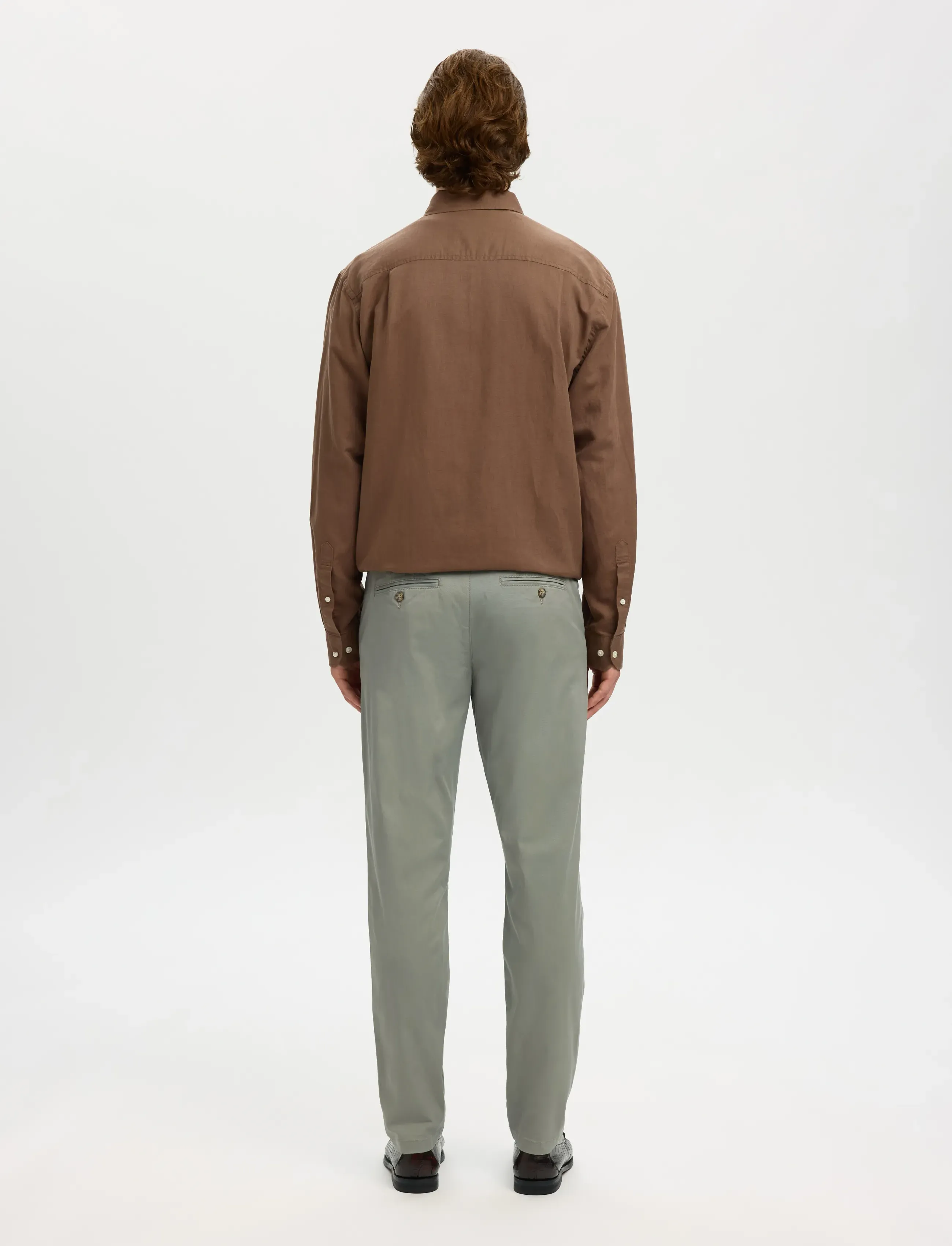 Selected - SLM175-SLIM NEW MILES FLEX PANT NOOS - pantalons chino - vetiver - 2