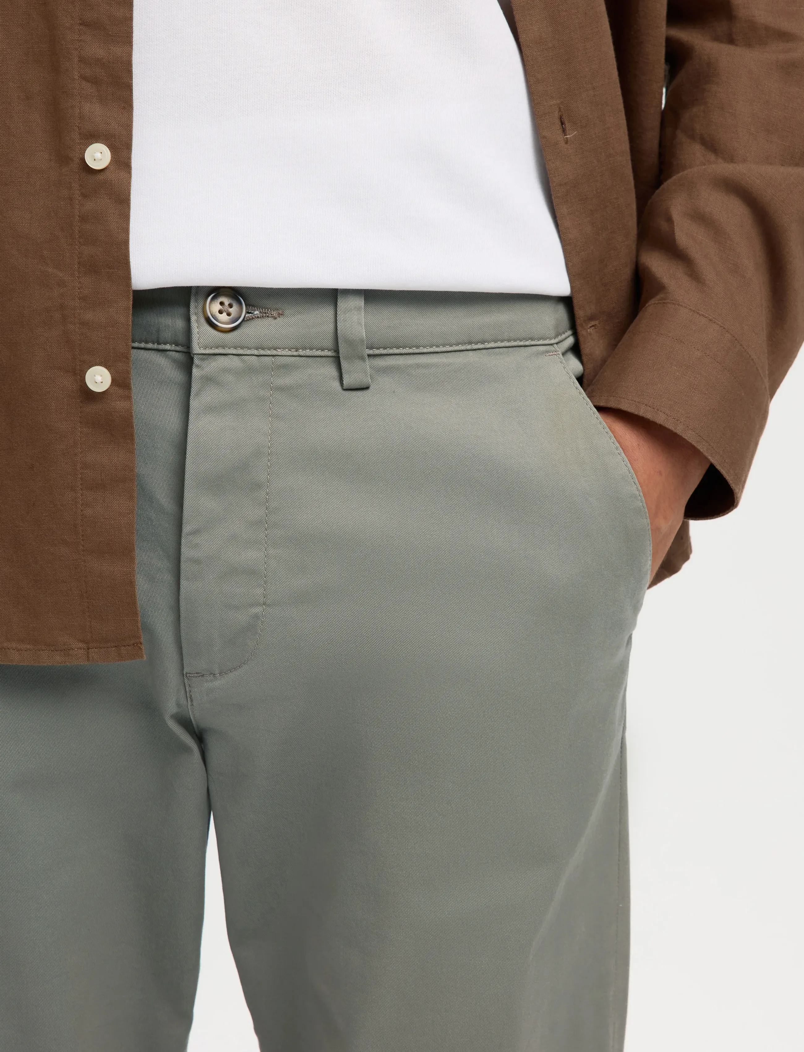 Selected - SLM175-SLIM NEW MILES FLEX PANT NOOS - pantalons chino - vetiver - 4