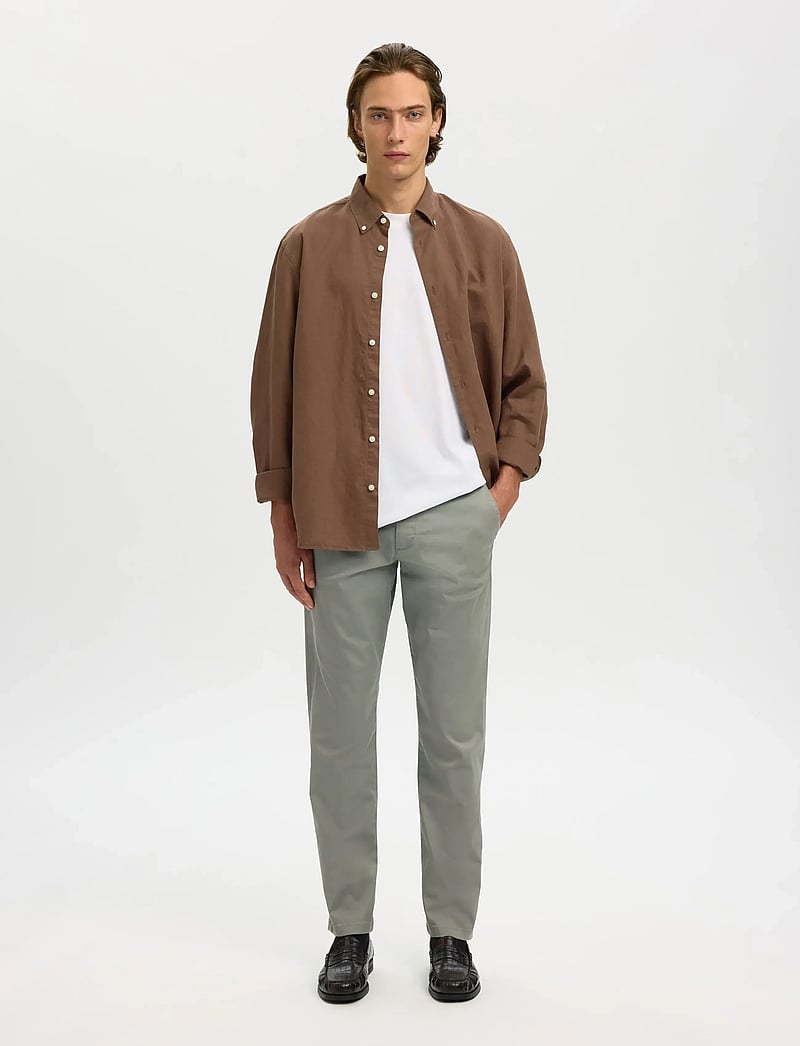 Selected - SLM175-SLIM NEW MILES FLEX PANT NOOS - chinos - vetiver - 5