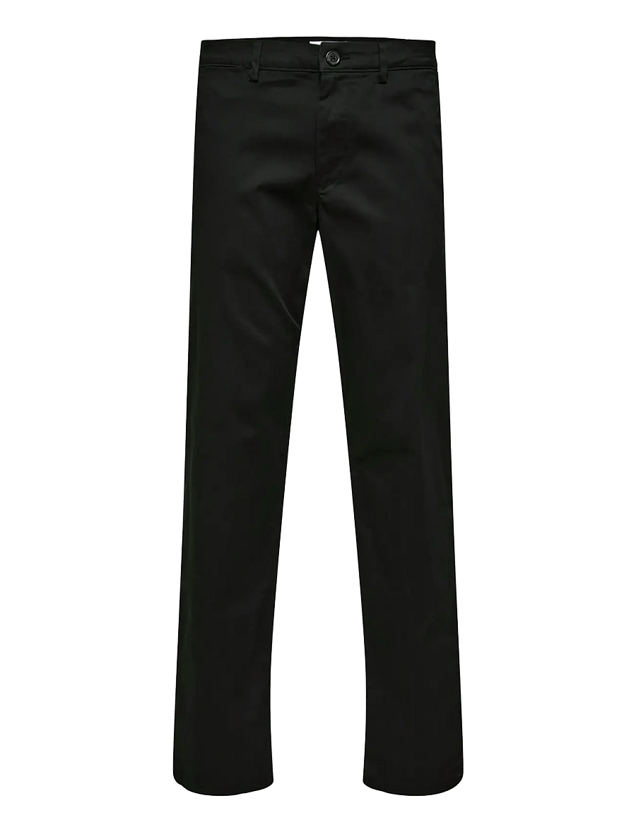 Selected - SLM196-STRAIGHT NEW MILES FLEX PANT NOOS - chinos - black - 1
