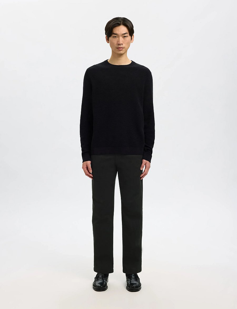 Selected - SLM196-STRAIGHT NEW MILES FLEX PANT NOOS - chinos - black - 0