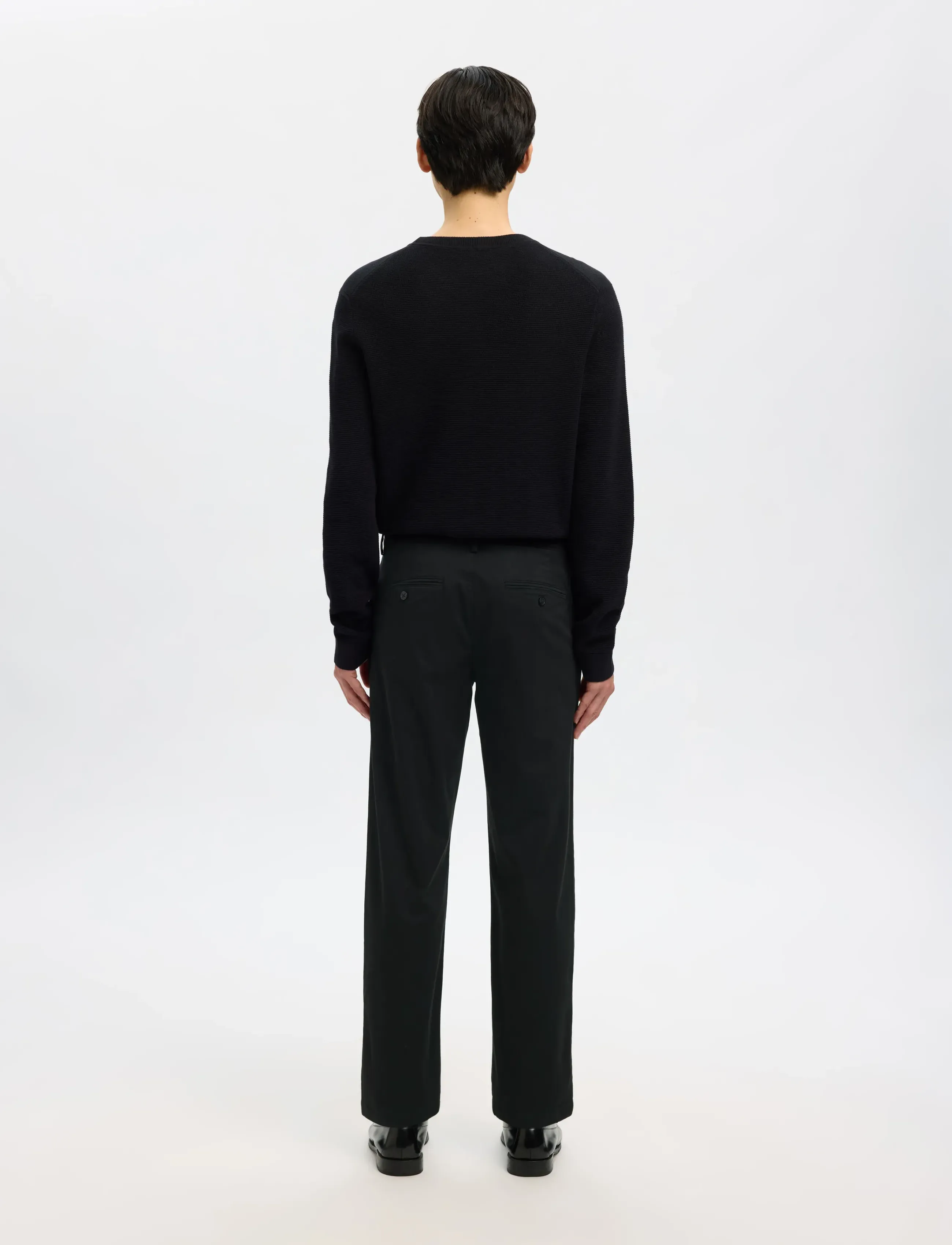 Selected - SLM196-STRAIGHT NEW MILES FLEX PANT NOOS - chino püksid - black - 2