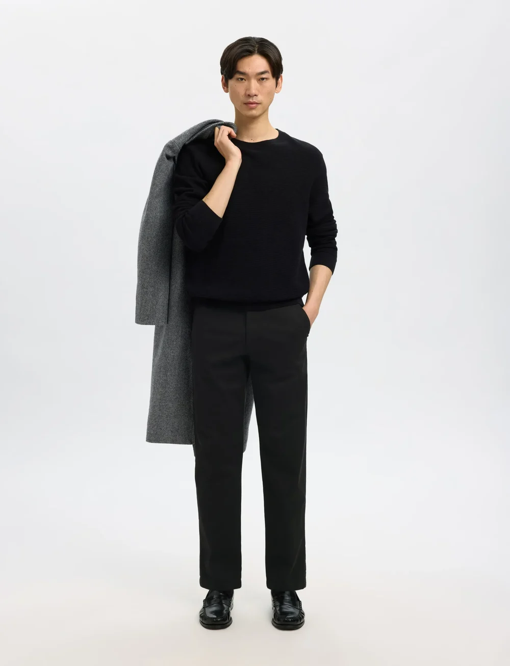 Selected - SLH196-STRAIGHT NEW MILES FLEX PANT NOOS - chinos - black - 3