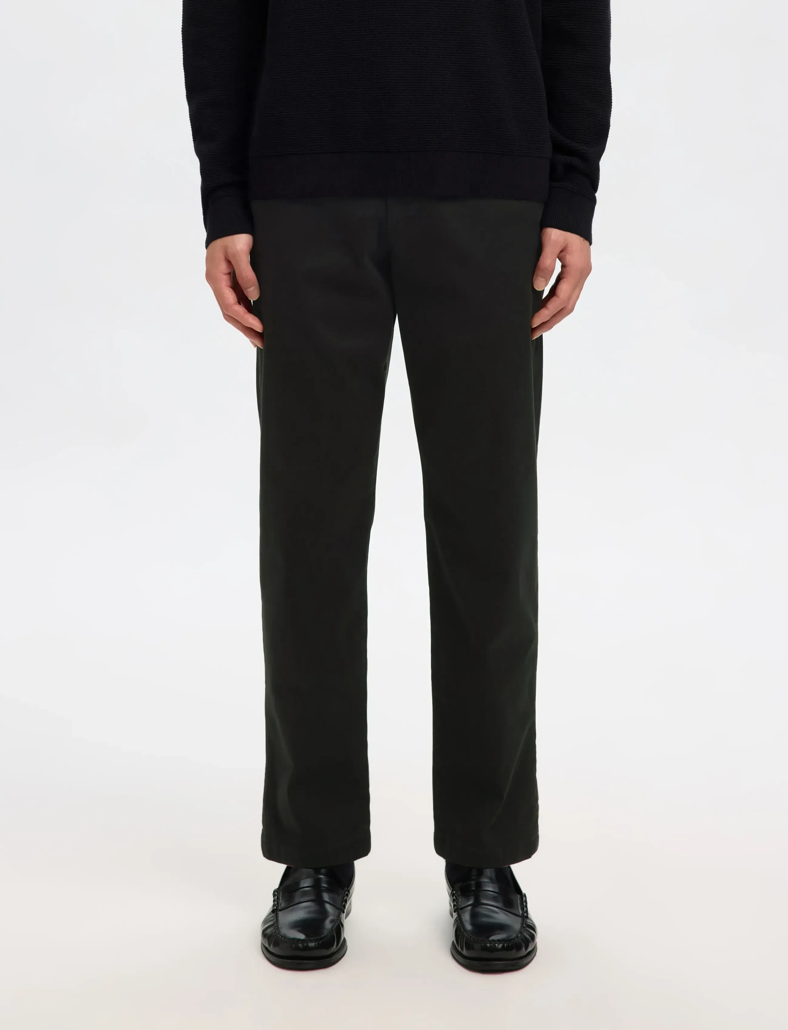 Selected - SLM196-STRAIGHT NEW MILES FLEX PANT NOOS - chino püksid - black - 5