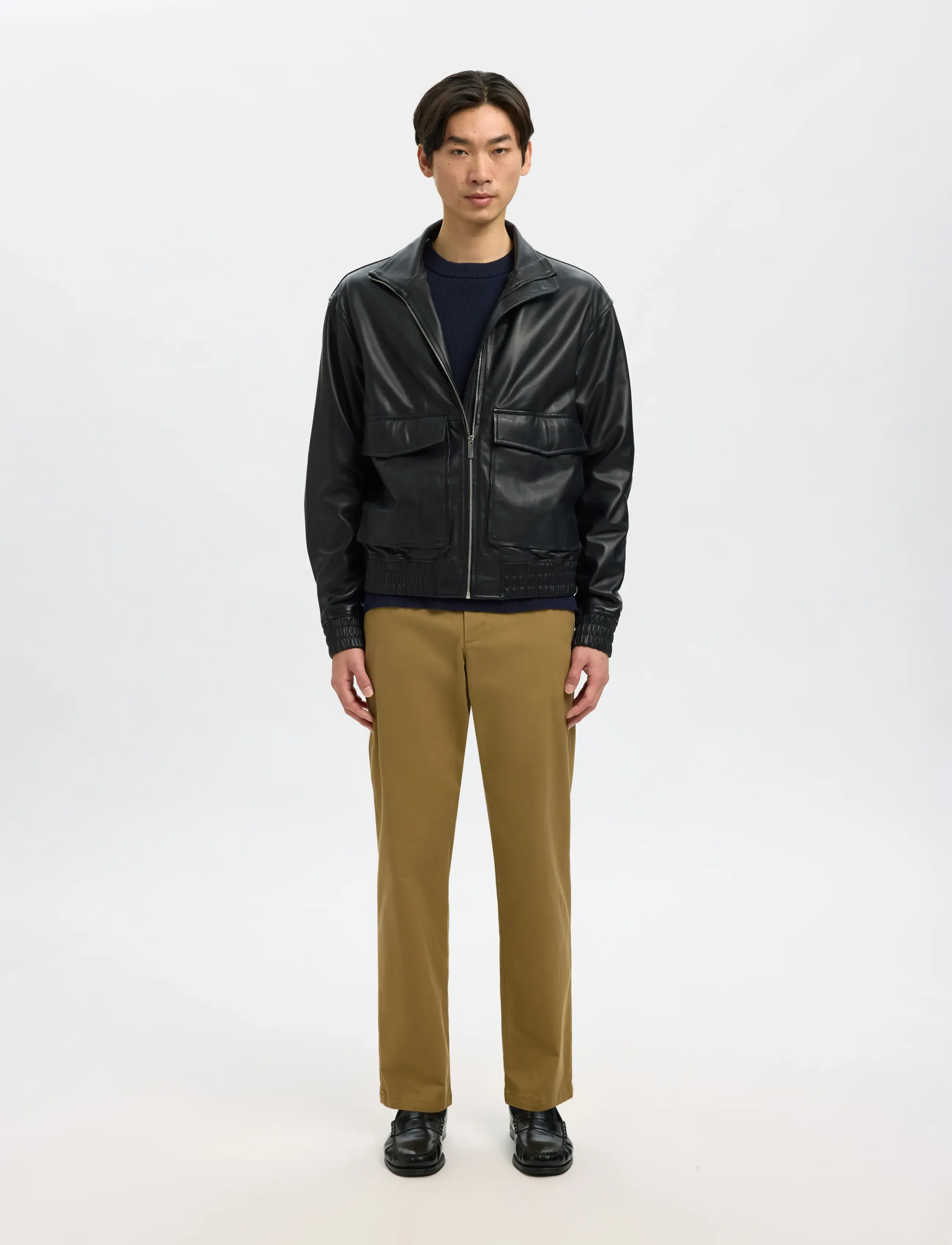 Selected - SLM196-STRAIGHT NEW MILES FLEX PANT NOOS - chinos - ermine - 5