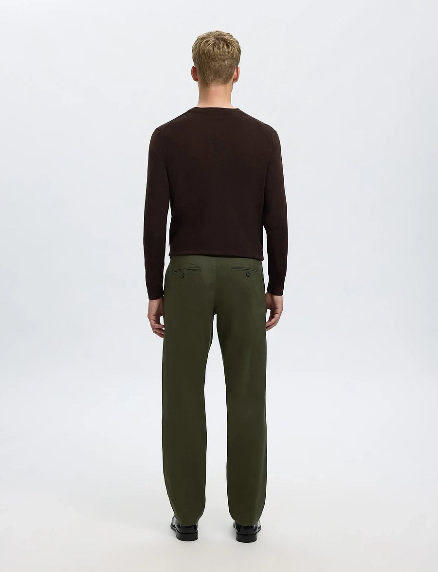 Selected - SLM196-STRAIGHT NEW MILES FLEX PANT NOOS - chinos - forest night - 2