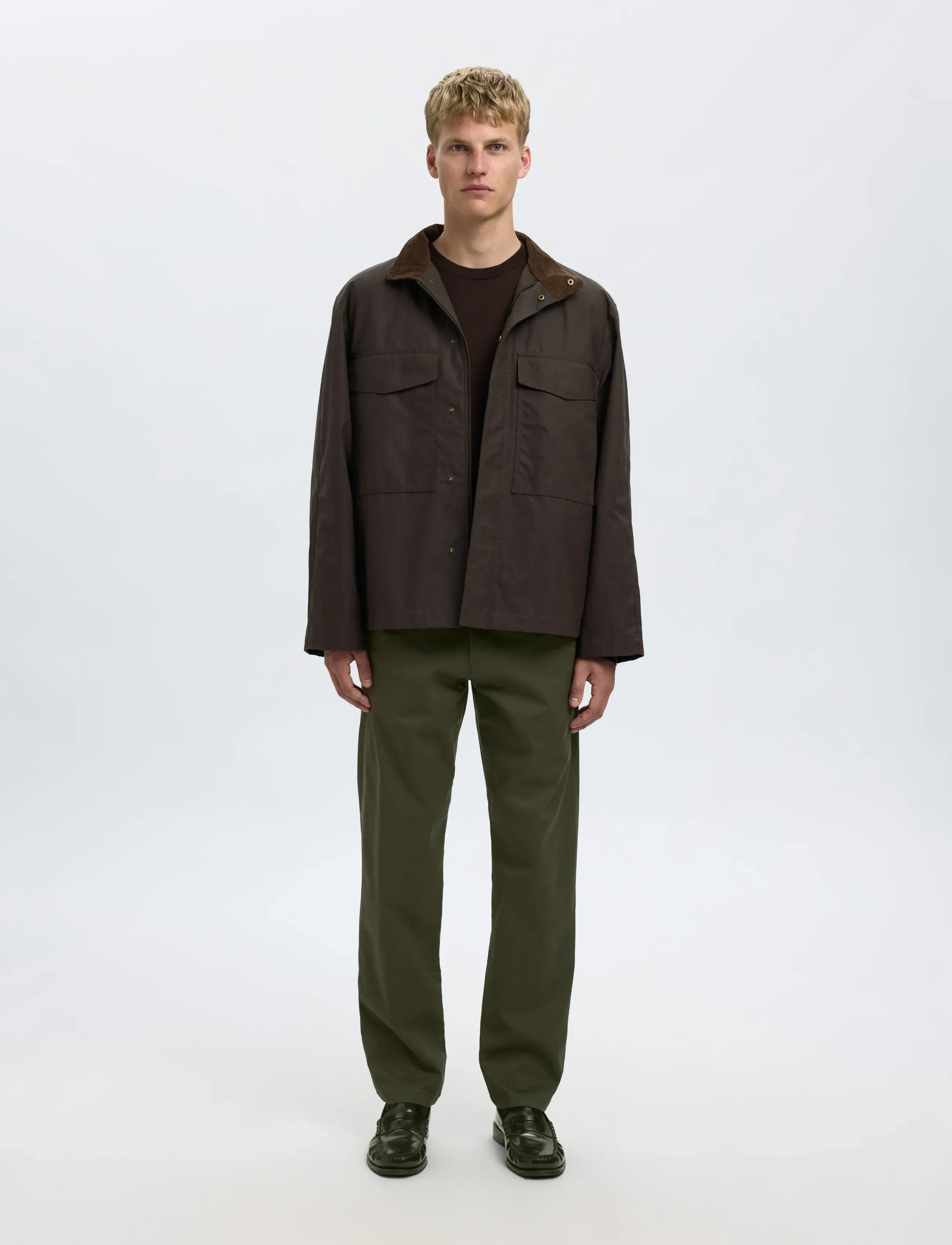 Selected - SLM196-STRAIGHT NEW MILES FLEX PANT NOOS - chinos - forest night - 4