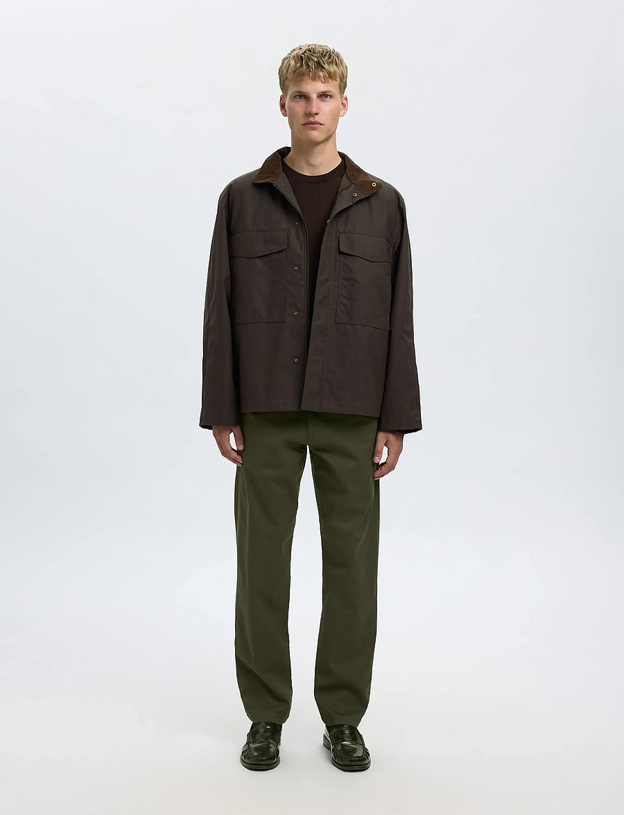 Selected - SLM196-STRAIGHT NEW MILES FLEX PANT NOOS - chinos - forest night - 4